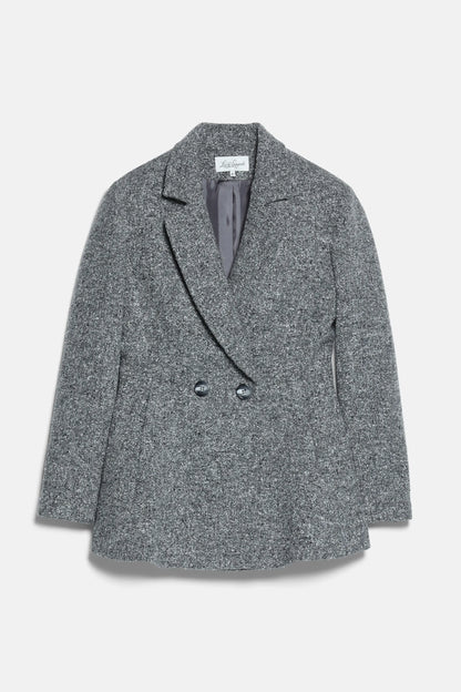 Luisa Spagnoli Var Grigio Panna Women Spettatore - Double-Breasted Tweed Jacket SKU: SPETTATORE_3331 Image 08
