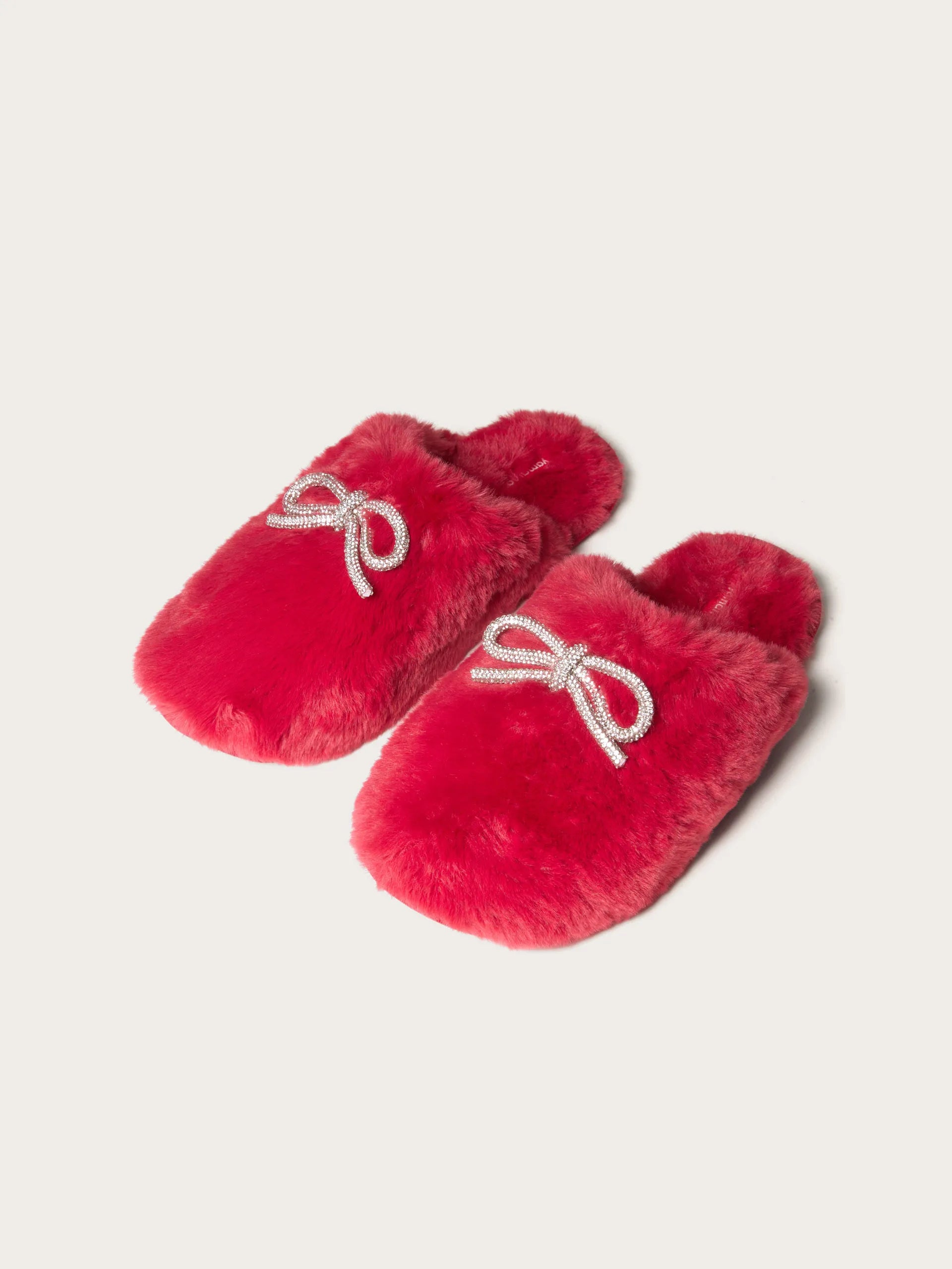 Yamamay_Ruby Red_Plush Slippers with Jewel Bow Mix and Match_SPFD184009_909_02