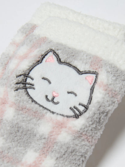 Yamamay PRINTED Women Anti Skid Socks - Purrfect Dreamer SKU: SPFD193004_128 Image 03