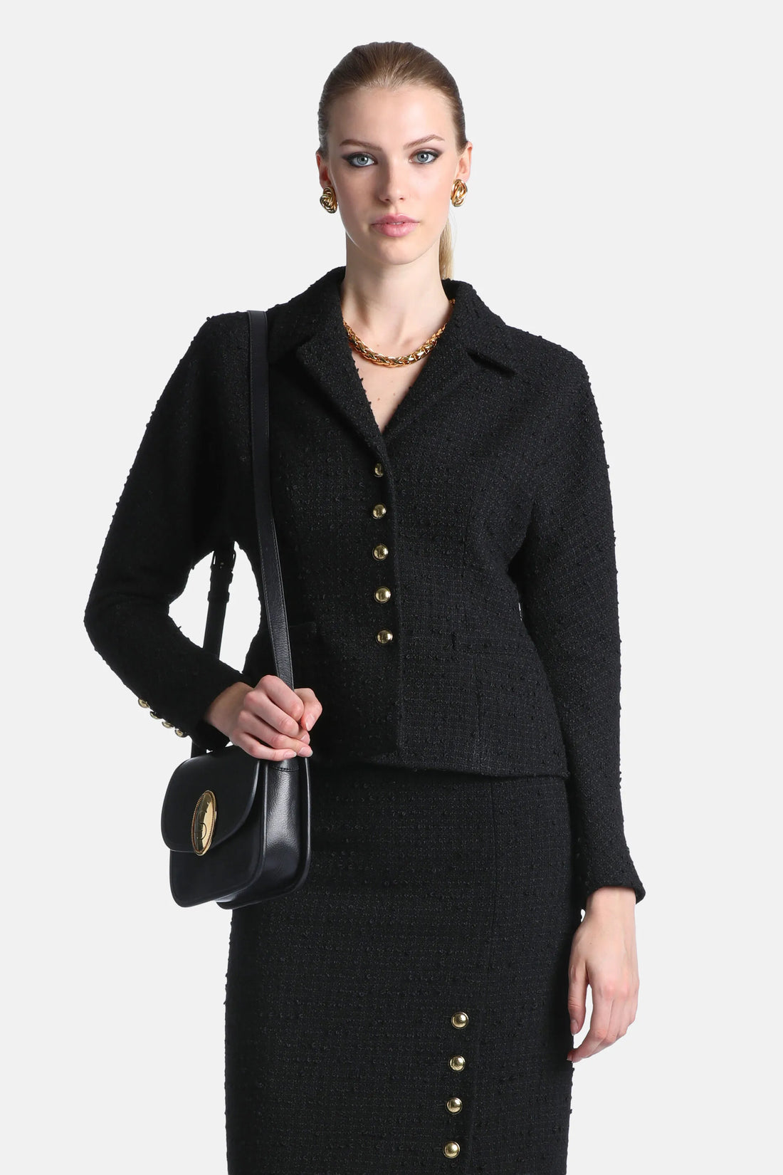 Luisa Spagnoli Nero Women Spidy - Cropped BouclŽ Jacket SKU: SPIDY_0101 Image 01