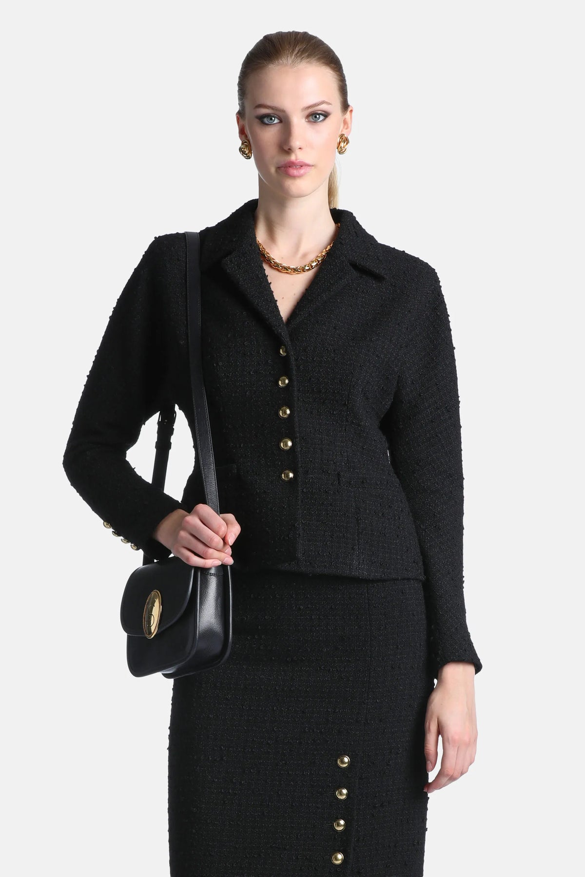 Luisa Spagnoli Nero Women Spidy - Cropped BouclŽ Jacket SKU: SPIDY_0101 Image 01