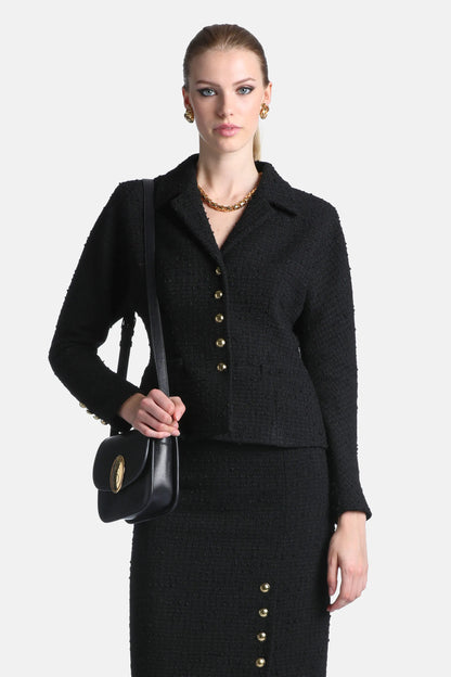 Luisa Spagnoli Nero Women Spidy - Cropped BouclŽ Jacket SKU: SPIDY_0101 Image 01