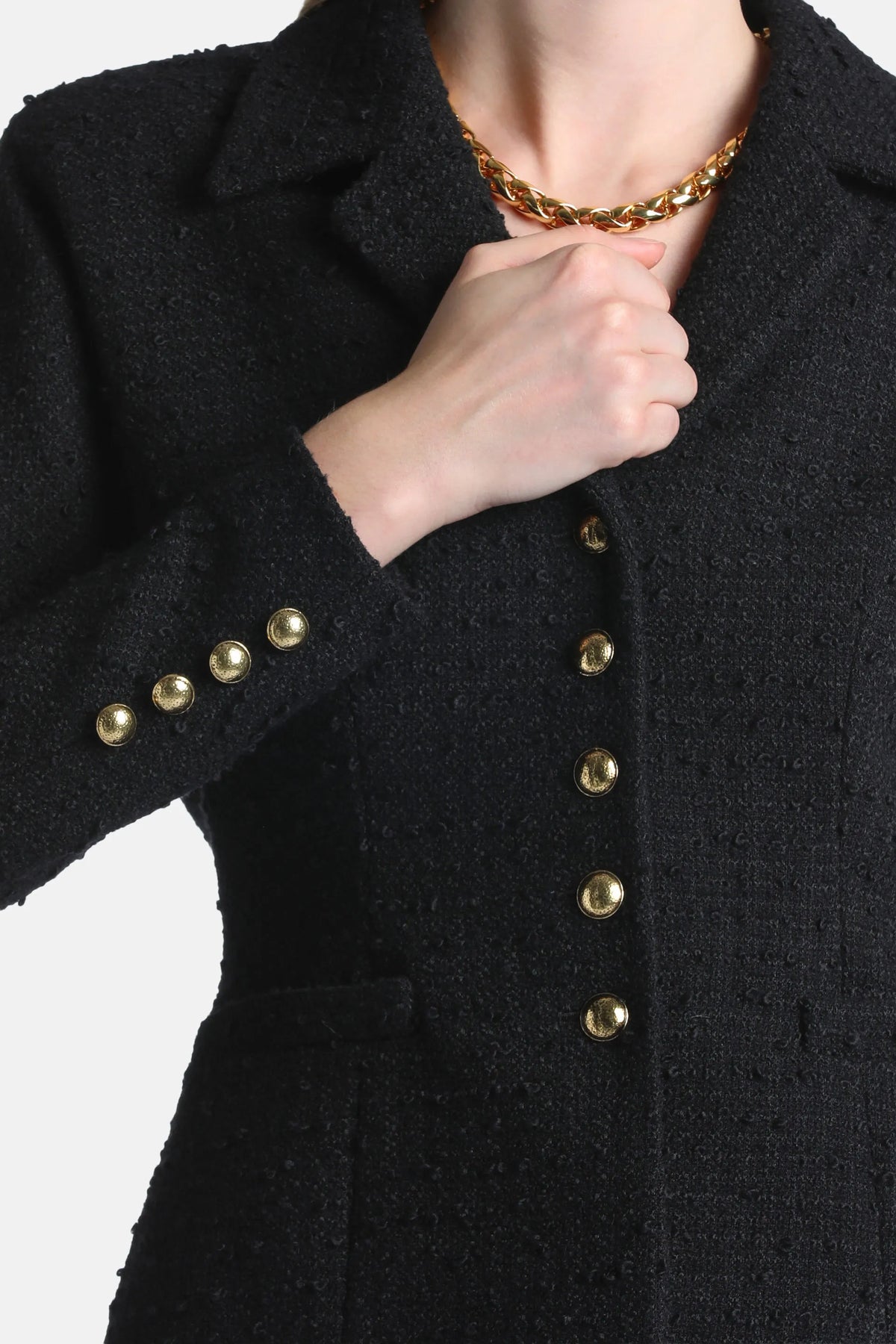 Luisa Spagnoli Nero Women Spidy - Cropped BouclŽ Jacket SKU: SPIDY_0101 Image 03