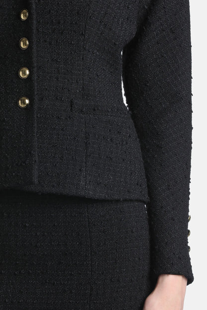 Luisa Spagnoli Nero Women Spidy - Cropped BouclŽ Jacket SKU: SPIDY_0101 Image 04