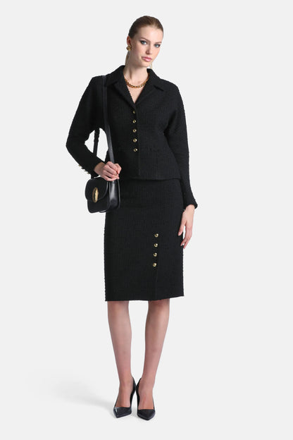 Luisa Spagnoli Nero Women Spidy - Cropped BouclŽ Jacket SKU: SPIDY_0101 Image 05
