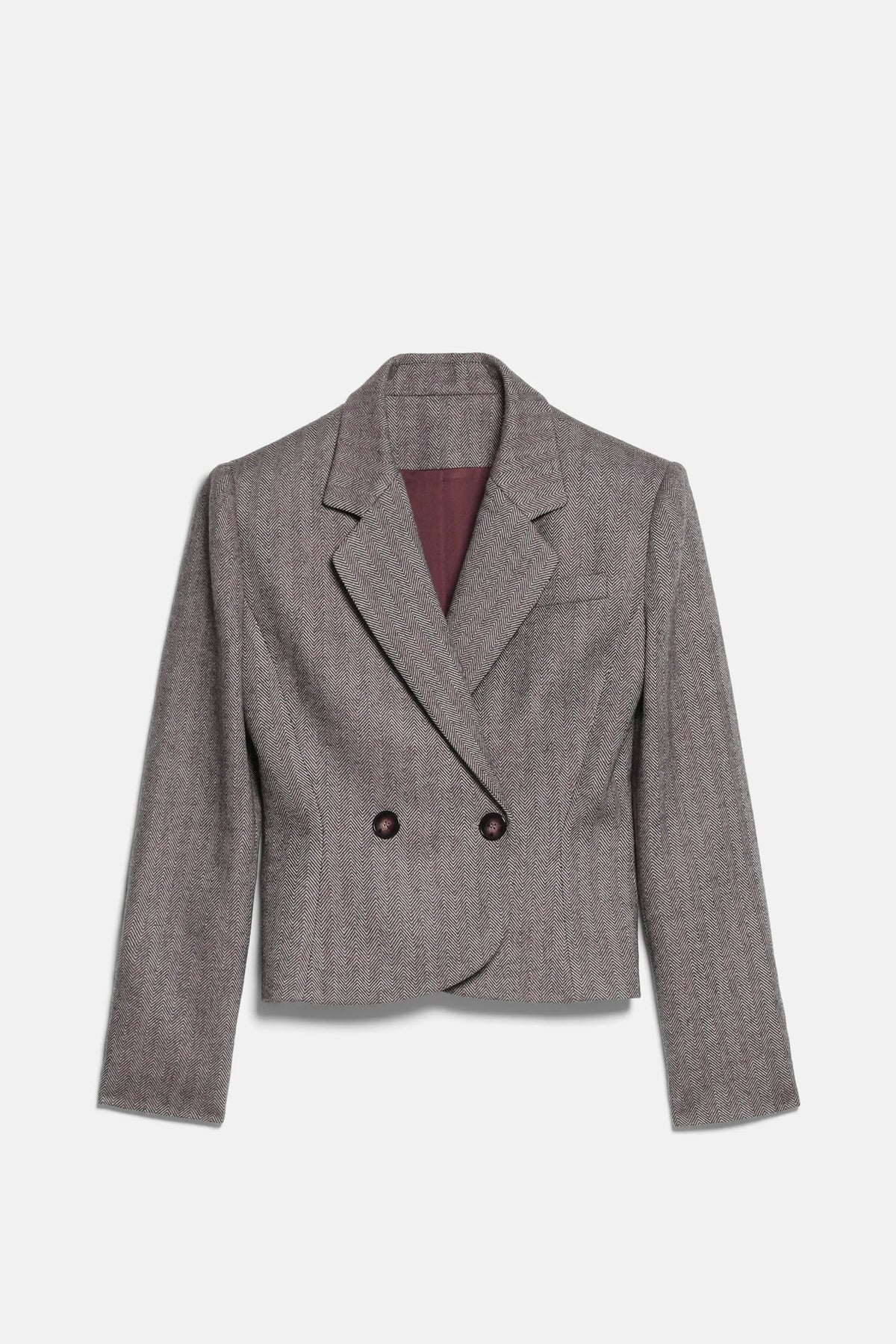 Luisa Spagnoli Var Spinro Fango Women Steffi Blazer with Oversized Shoulders - Fashion Show SKU: STEFFI_3467 Image 06