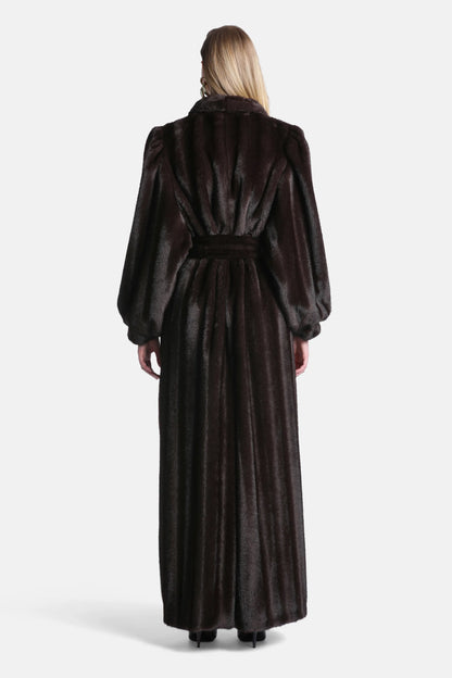 Luisa Spagnoli Marrone/Marrone Women Stelline Maxi Fur-Effect Coat - Fashion Show SKU: STELLINE_0910 0993 Image 02