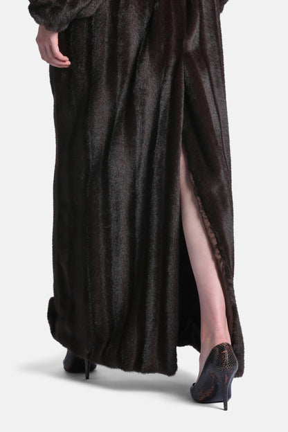 Luisa Spagnoli Marrone/Marrone Women Stelline Maxi Fur-Effect Coat - Fashion Show SKU: STELLINE_0910 0993 Image 04