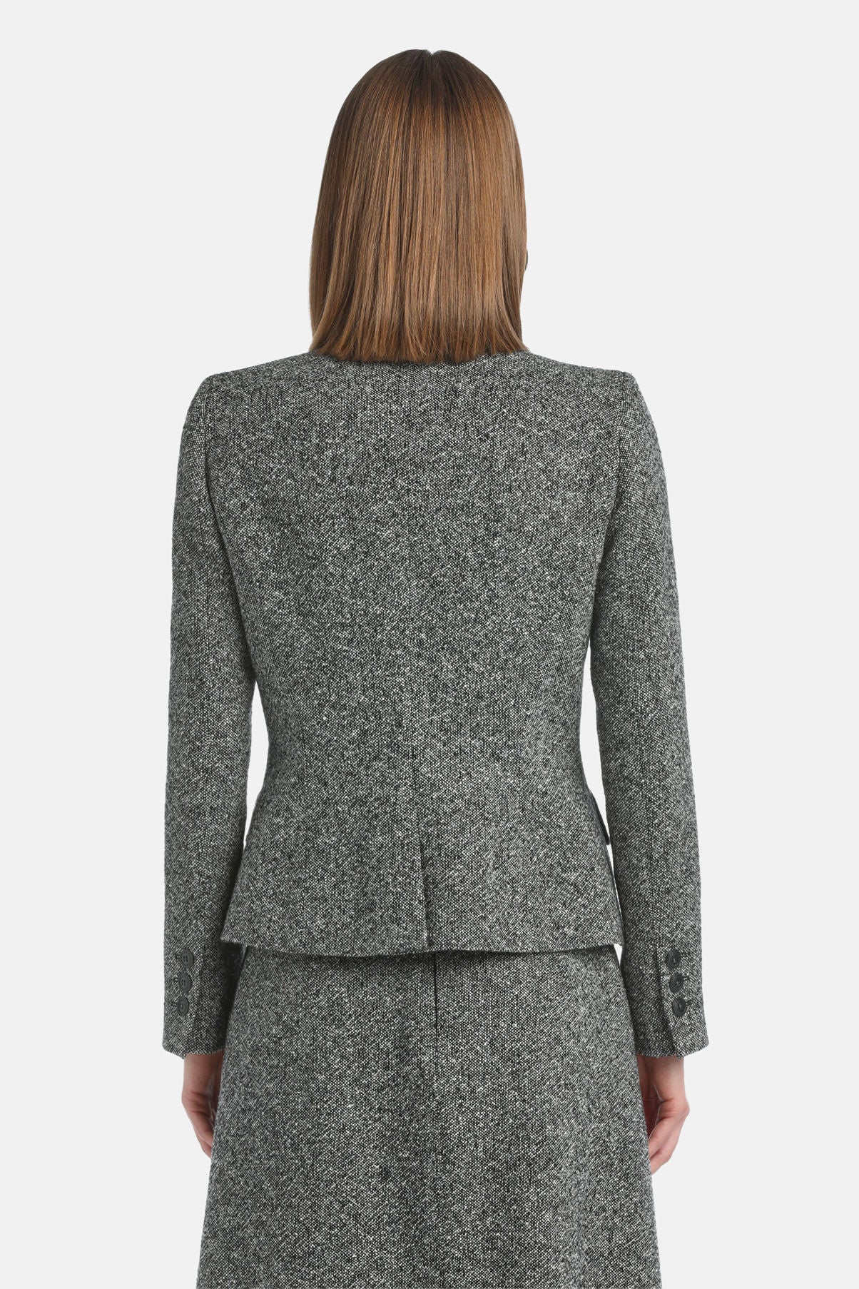 Luisa Spagnoli_Var Nero Panna_Stencil - MŽlange Double-Breasted Jacket_STENCIL_3988_03