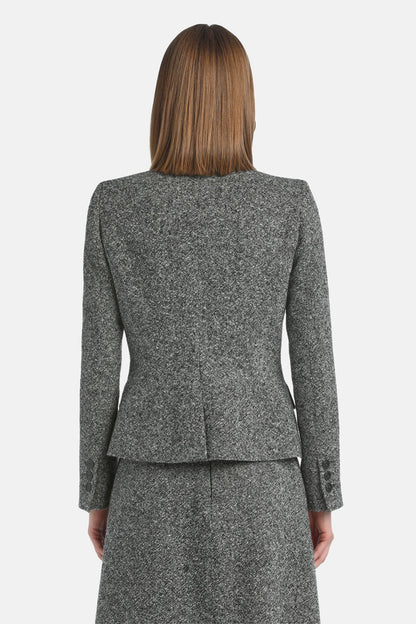 Luisa Spagnoli_Var Nero Panna_Stencil - MŽlange Double-Breasted Jacket_STENCIL_3988_03