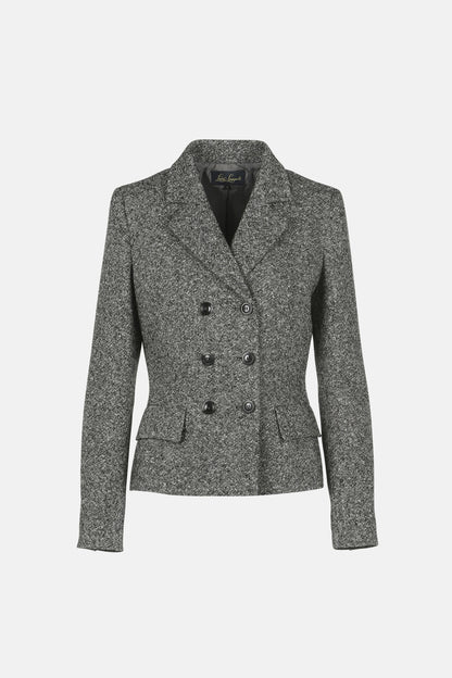 Luisa Spagnoli_Var Nero Panna_Stencil - MŽlange Double-Breasted Jacket_STENCIL_3988_06