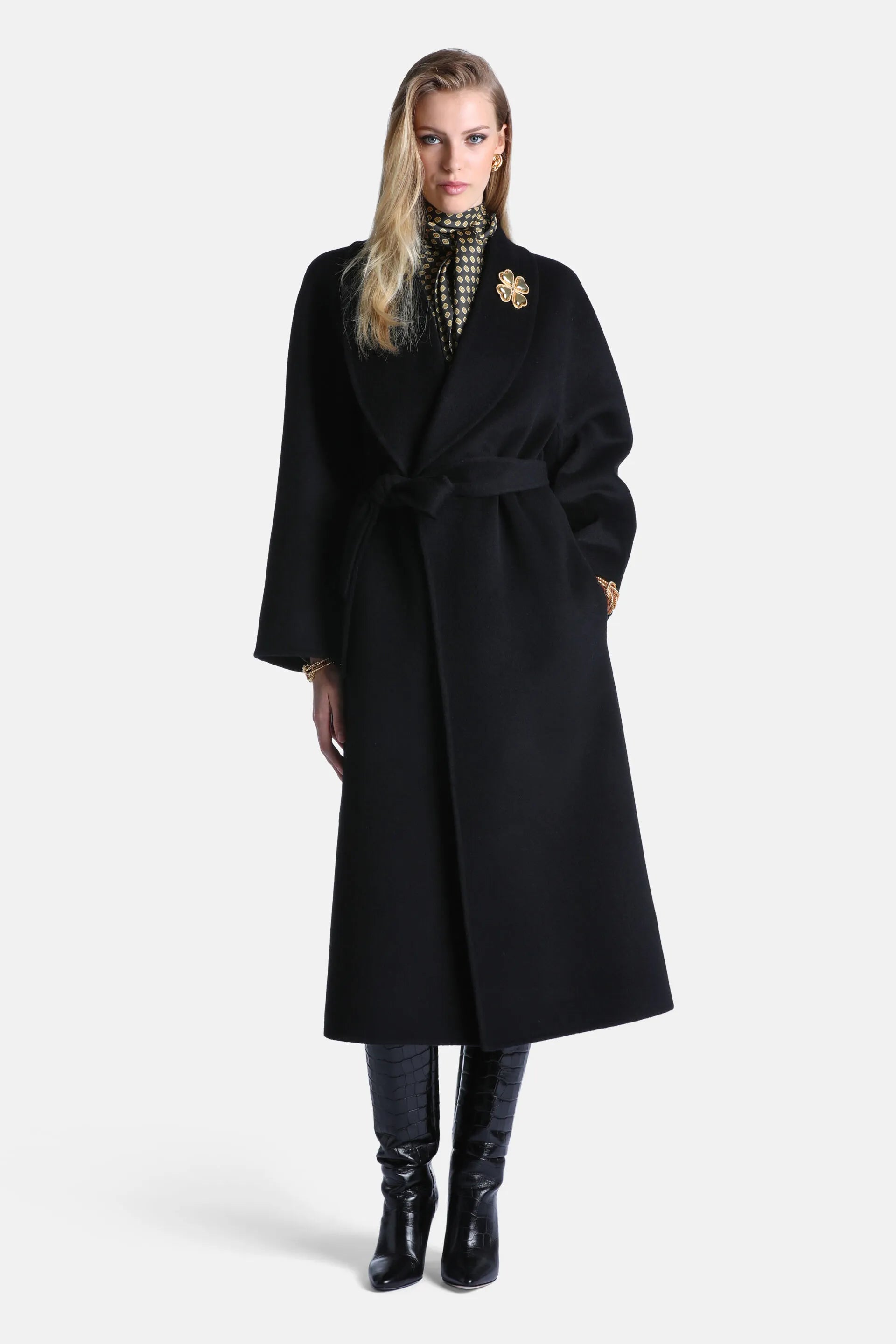 Luisa Spagnoli Nero Women Stenografo - Coat with Shawl Lapels SKU: STENOGRAFO_0101 Image 01