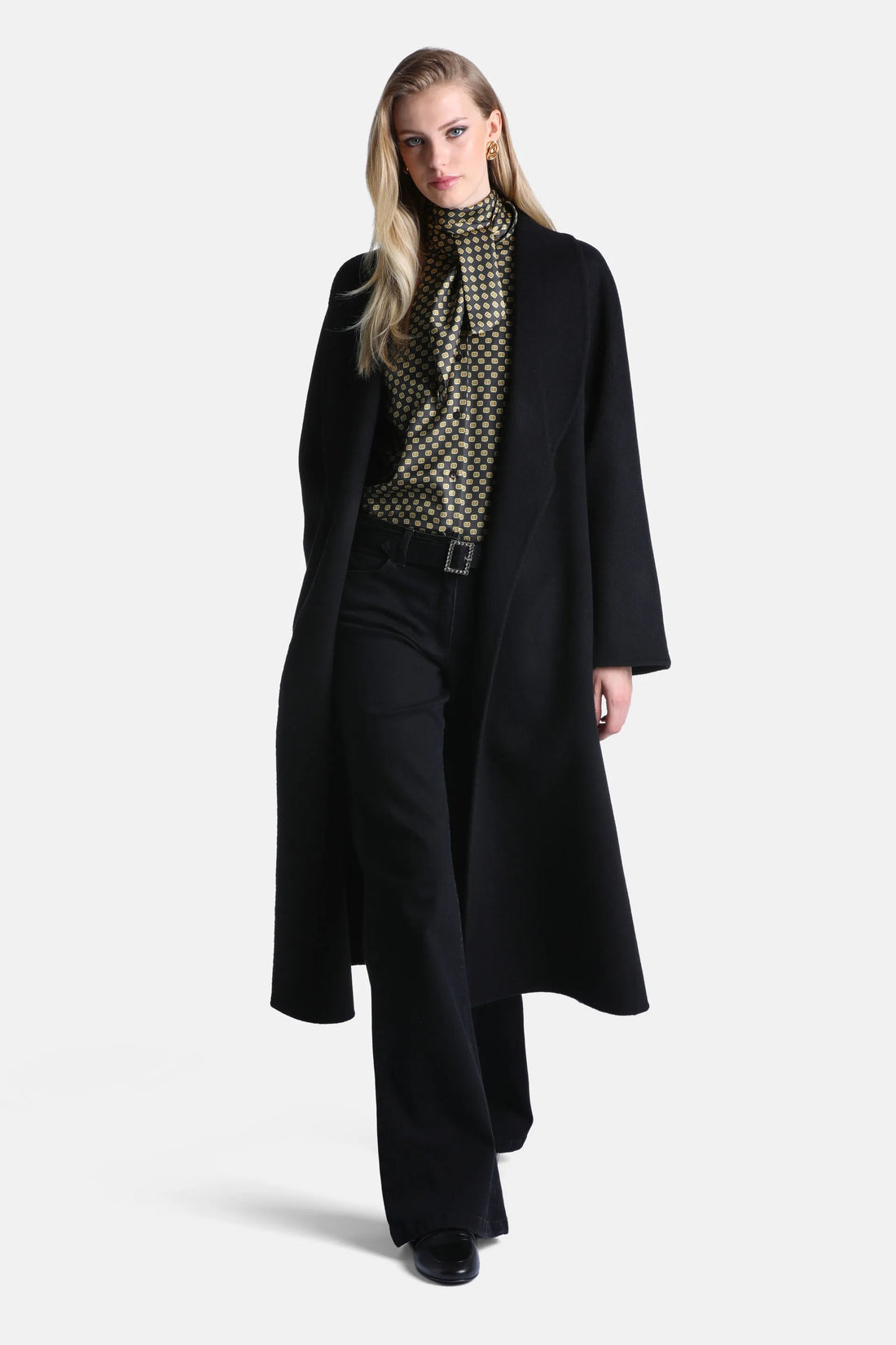 Luisa Spagnoli Nero Women Stenografo - Coat with Shawl Lapels SKU: STENOGRAFO_0101 Image 02