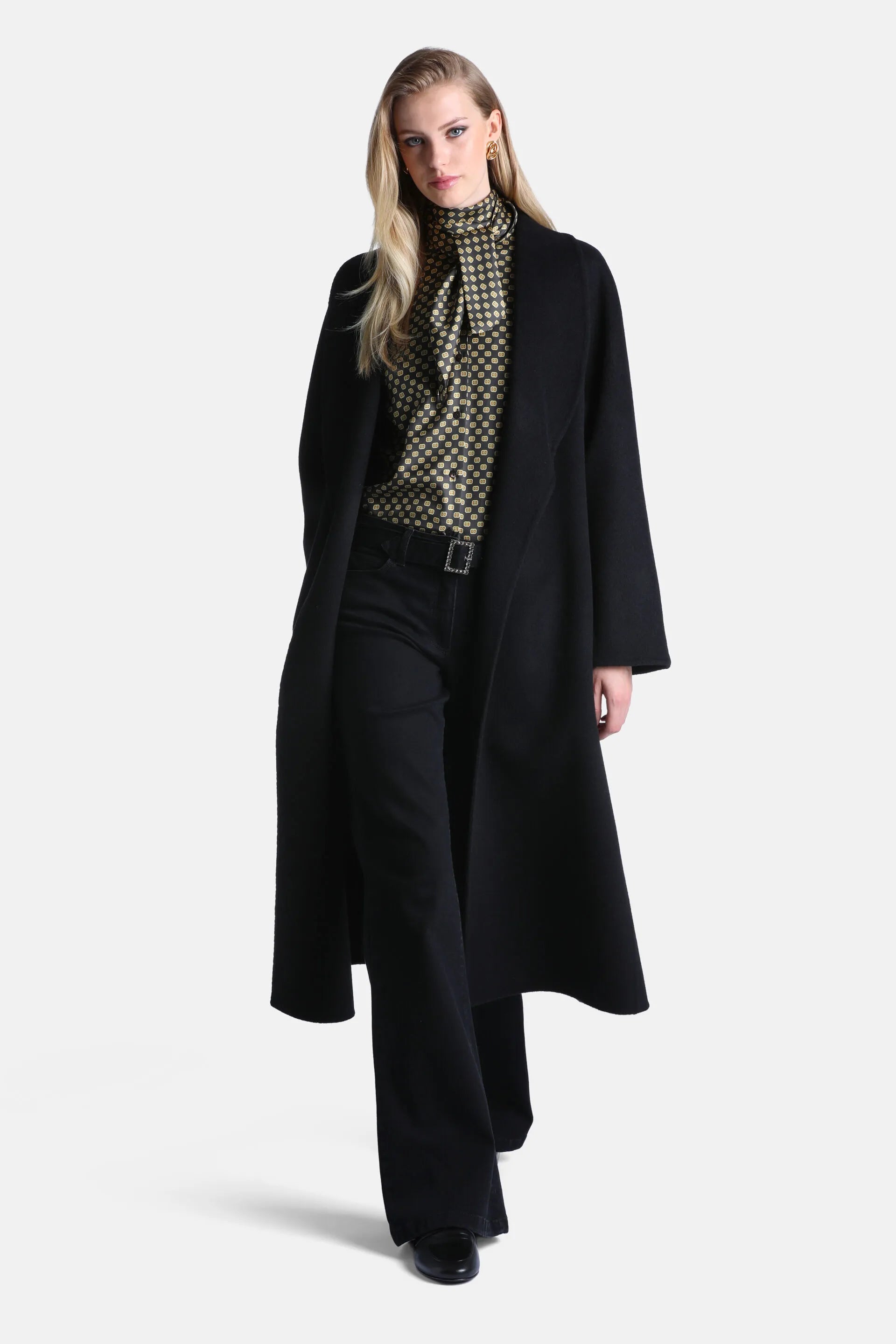 Luisa Spagnoli Nero Women Stenografo - Coat with Shawl Lapels SKU: STENOGRAFO_0101 Image 02