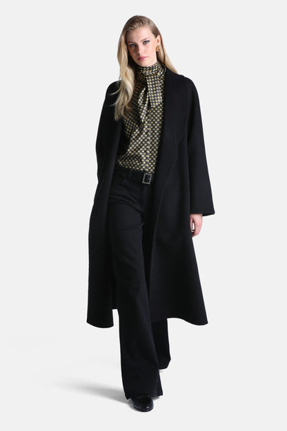Luisa Spagnoli Nero Women Stenografo - Coat with Shawl Lapels SKU: STENOGRAFO_0101 Image 02