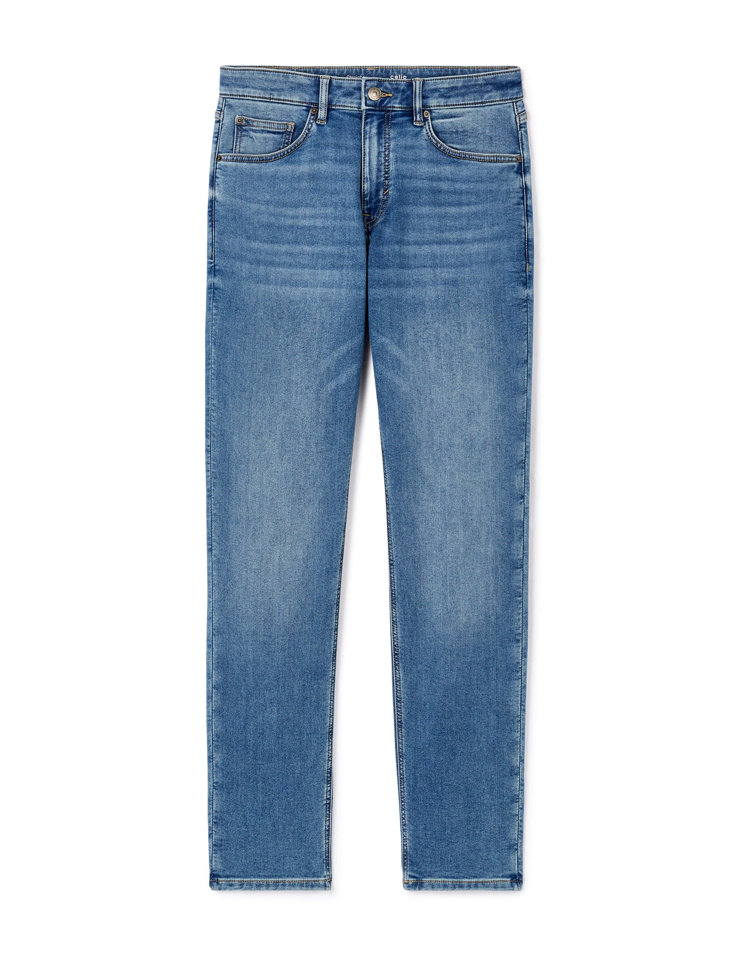 C15 3 Length Straight Stretch Jeans - Blue_01