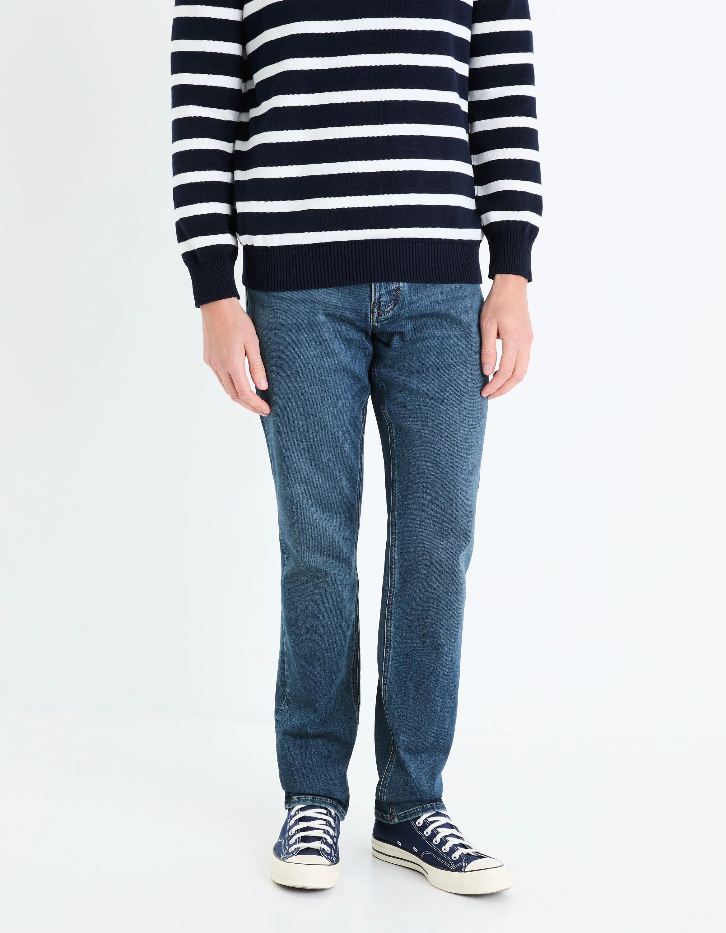 Celio_Stone_Jean C.35 Straight Stretch Mesh 3 Length_STLMAILLE_STONE_01