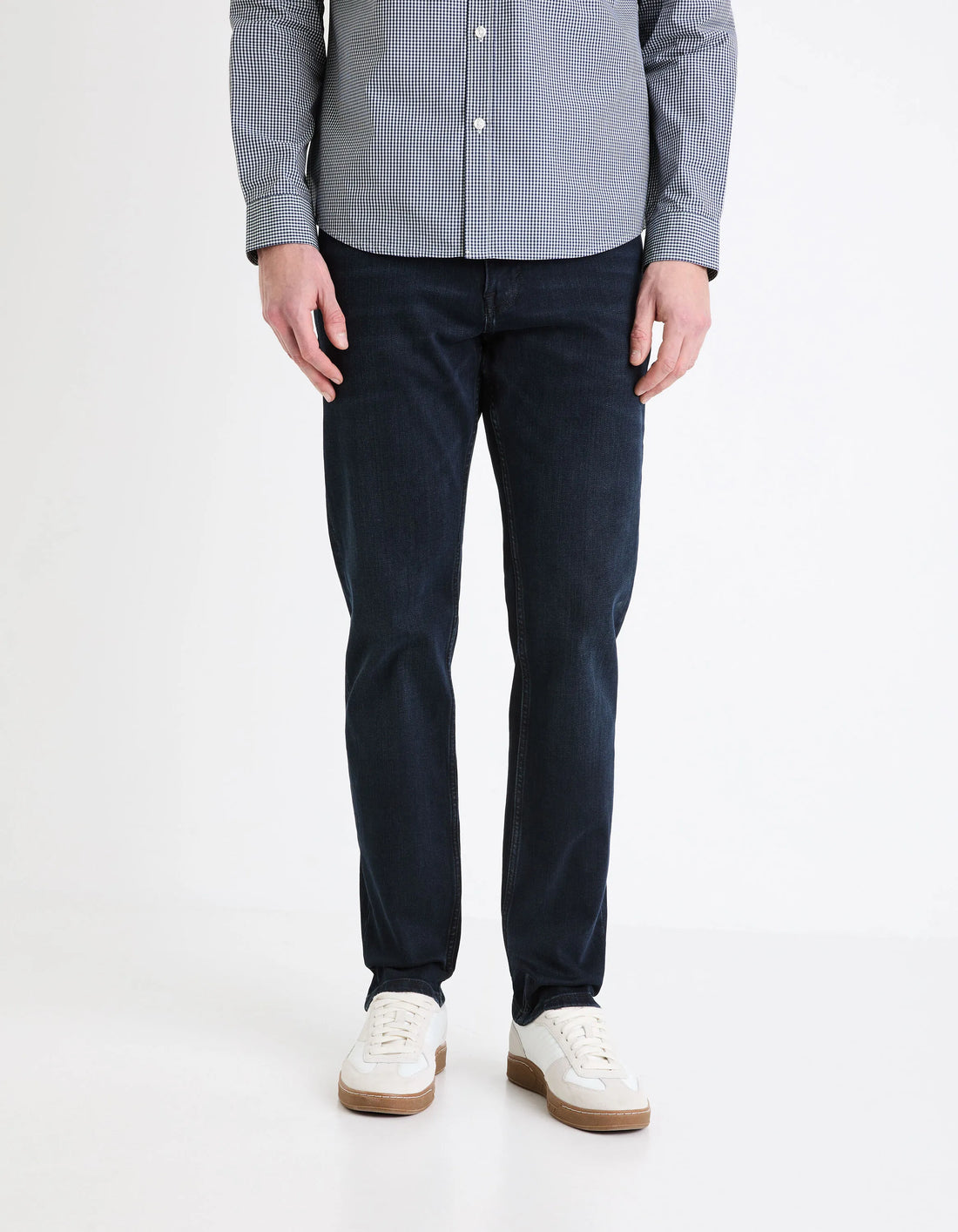 Celio_Blue Black_C.15 Straight Stretch Cotton Jeans, 3 Lengths_STRAIGHT3L_BLUE BLACK_01