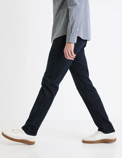 Celio_Blue Black_C.15 Straight Stretch Cotton Jeans, 3 Lengths_STRAIGHT3L_BLUE BLACK_04