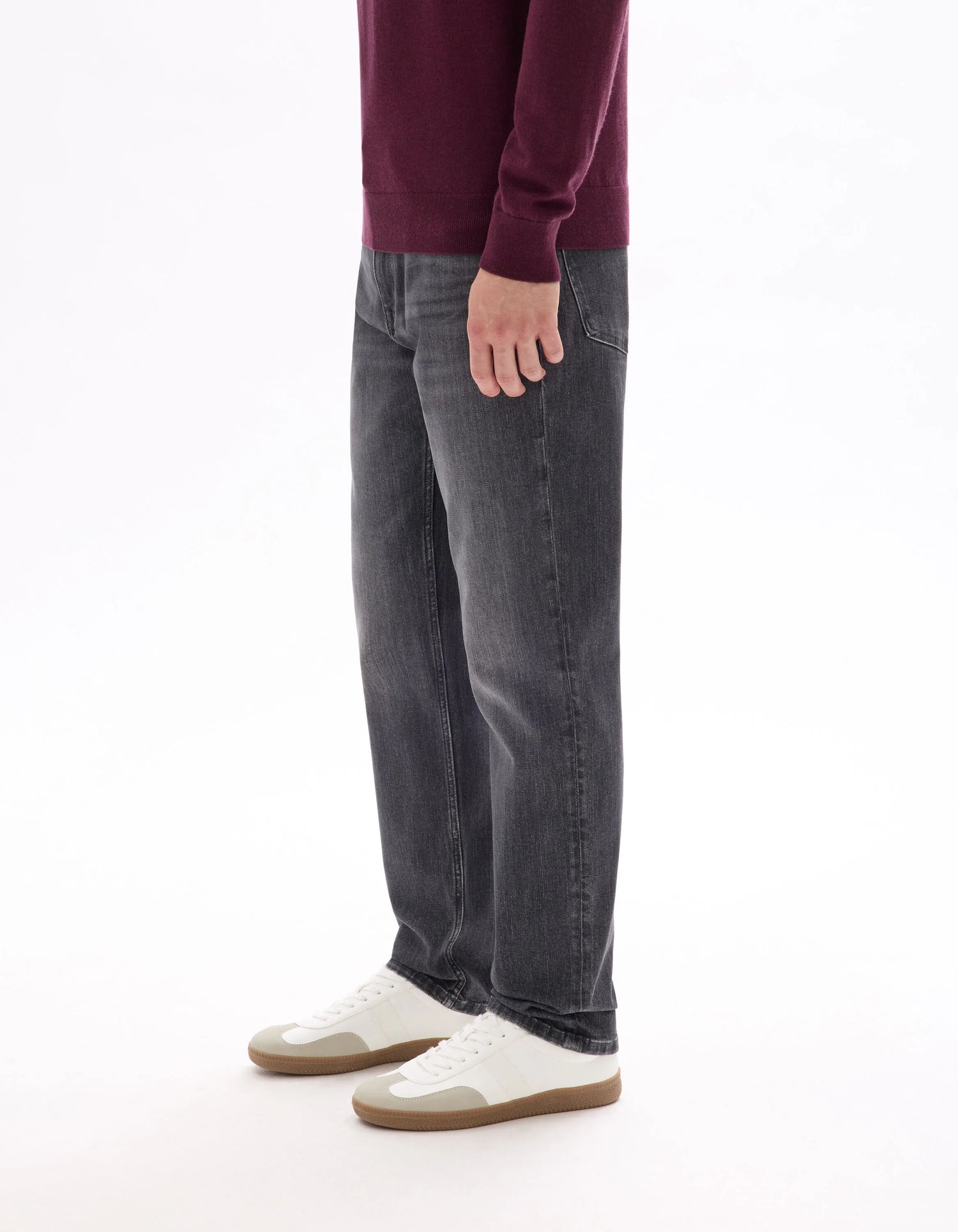 Celio_Grey_C.15 Straight Stretch Cotton Jeans, 3 Lengths_STRAIGHT3L_GREY_04