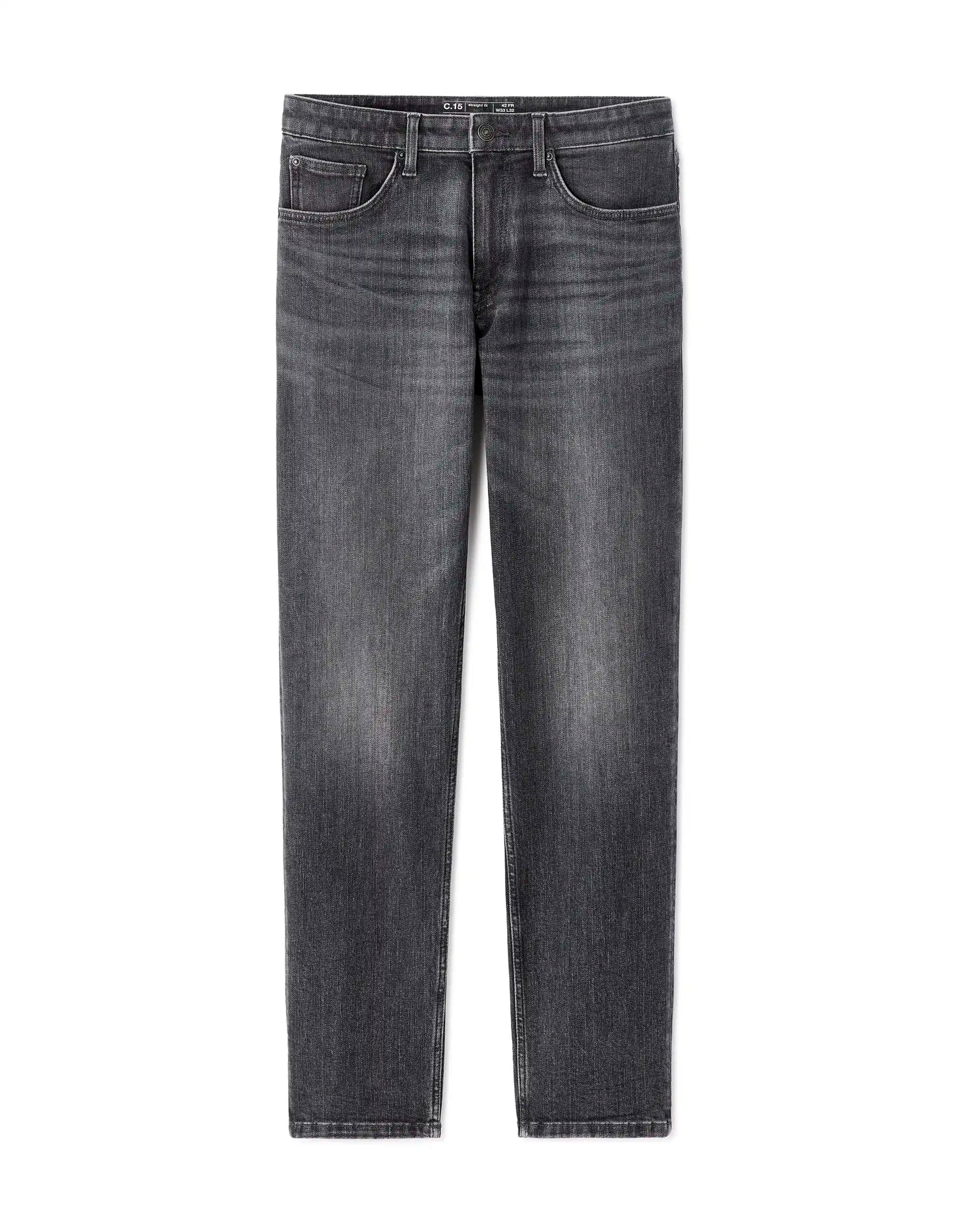 Celio_Grey_C.15 Straight Stretch Cotton Jeans, 3 Lengths_STRAIGHT3L_GREY_07