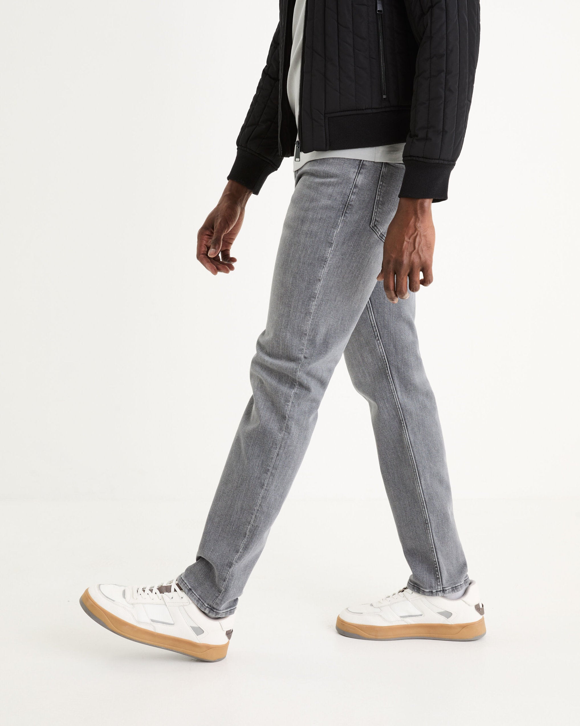 Celio_Grey C.15 Straight Stretch Cotton Jeans in 3 Lengths_STRAIGHT3L_GRIS_04