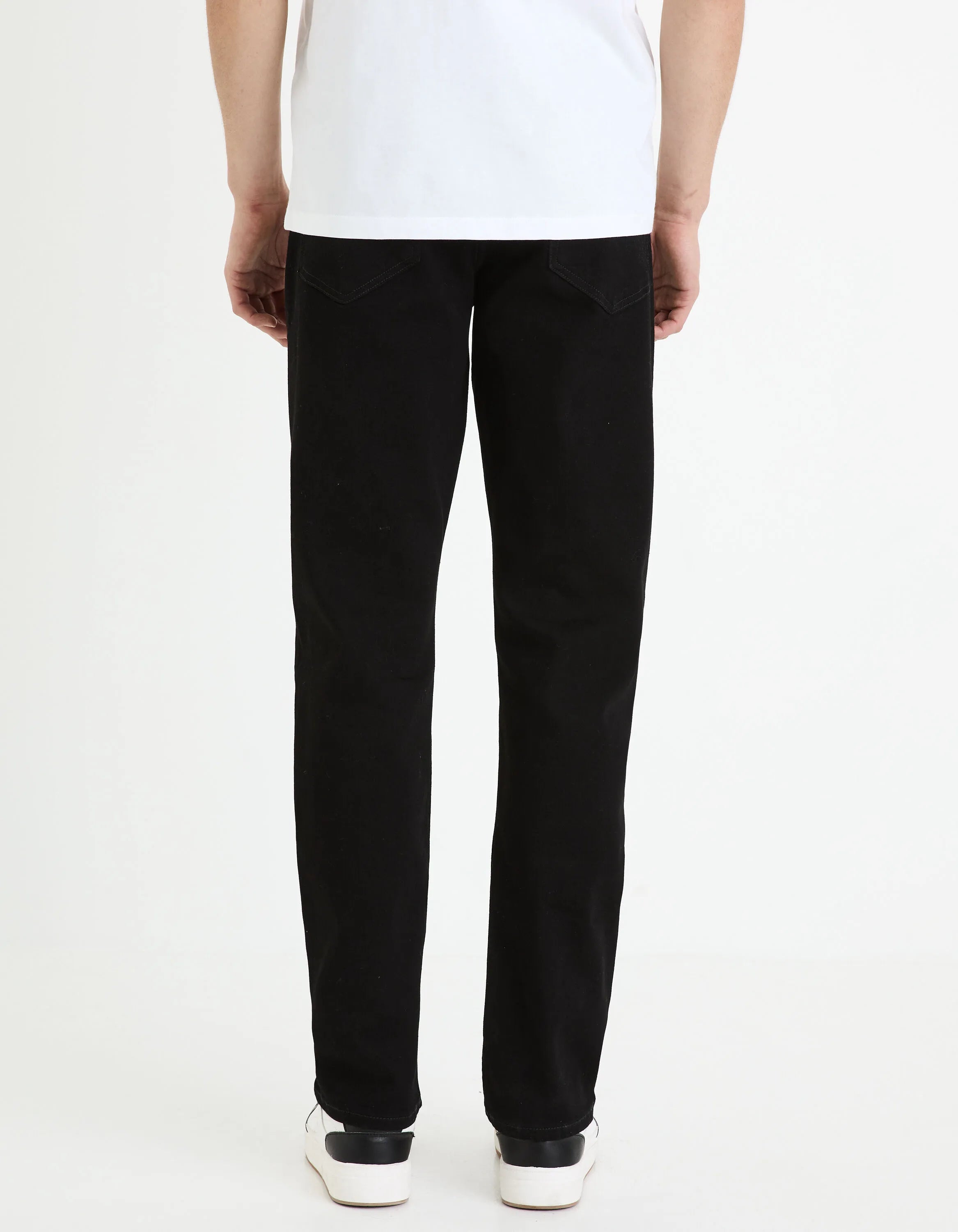 Celio_Noir_C.15 Straight Stretch Cotton Jeans, 3 Lengths_STRAIGHT3L_NOIR_03