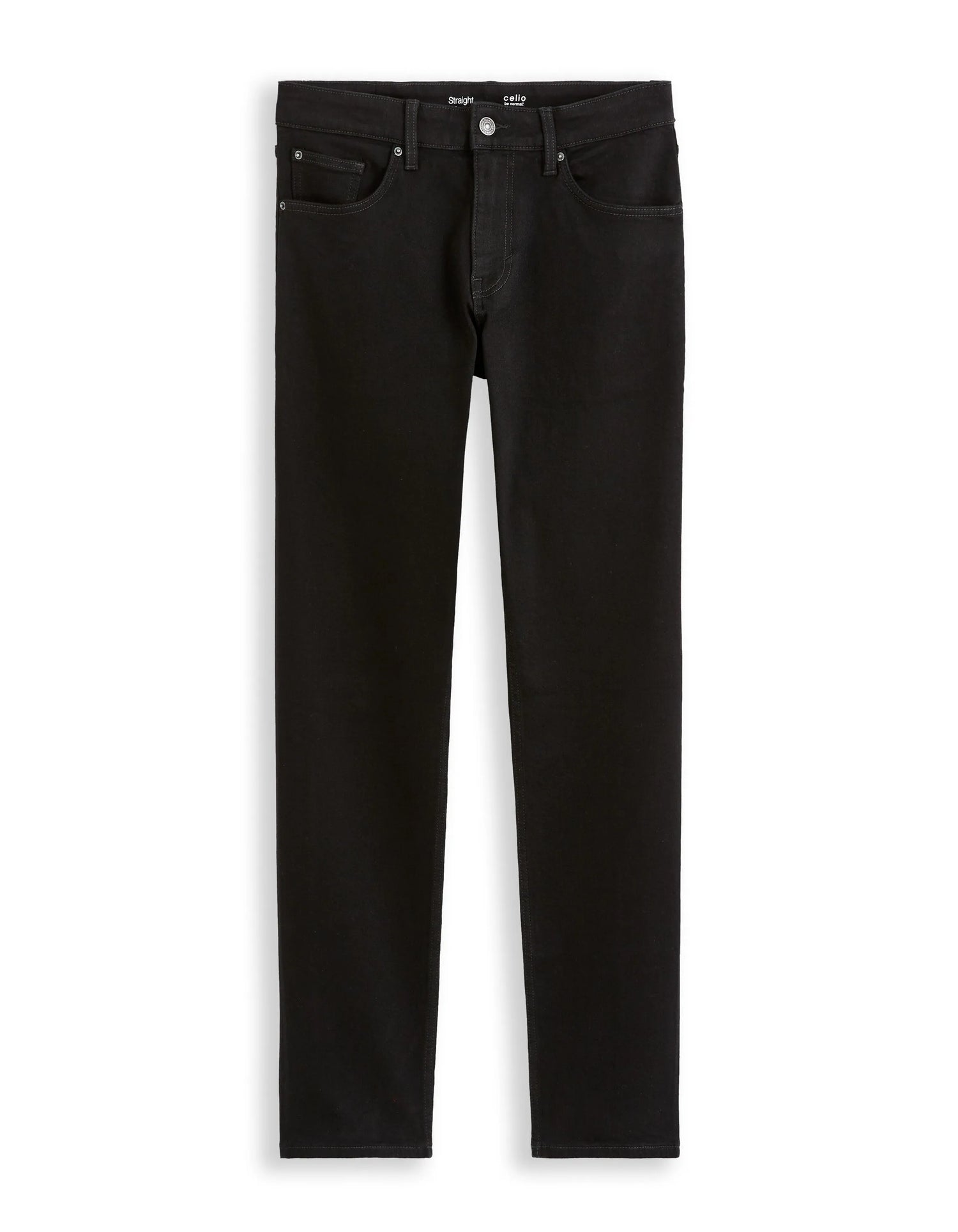 Celio_Noir_C.15 Straight Stretch Cotton Jeans, 3 Lengths_STRAIGHT3L_NOIR_06