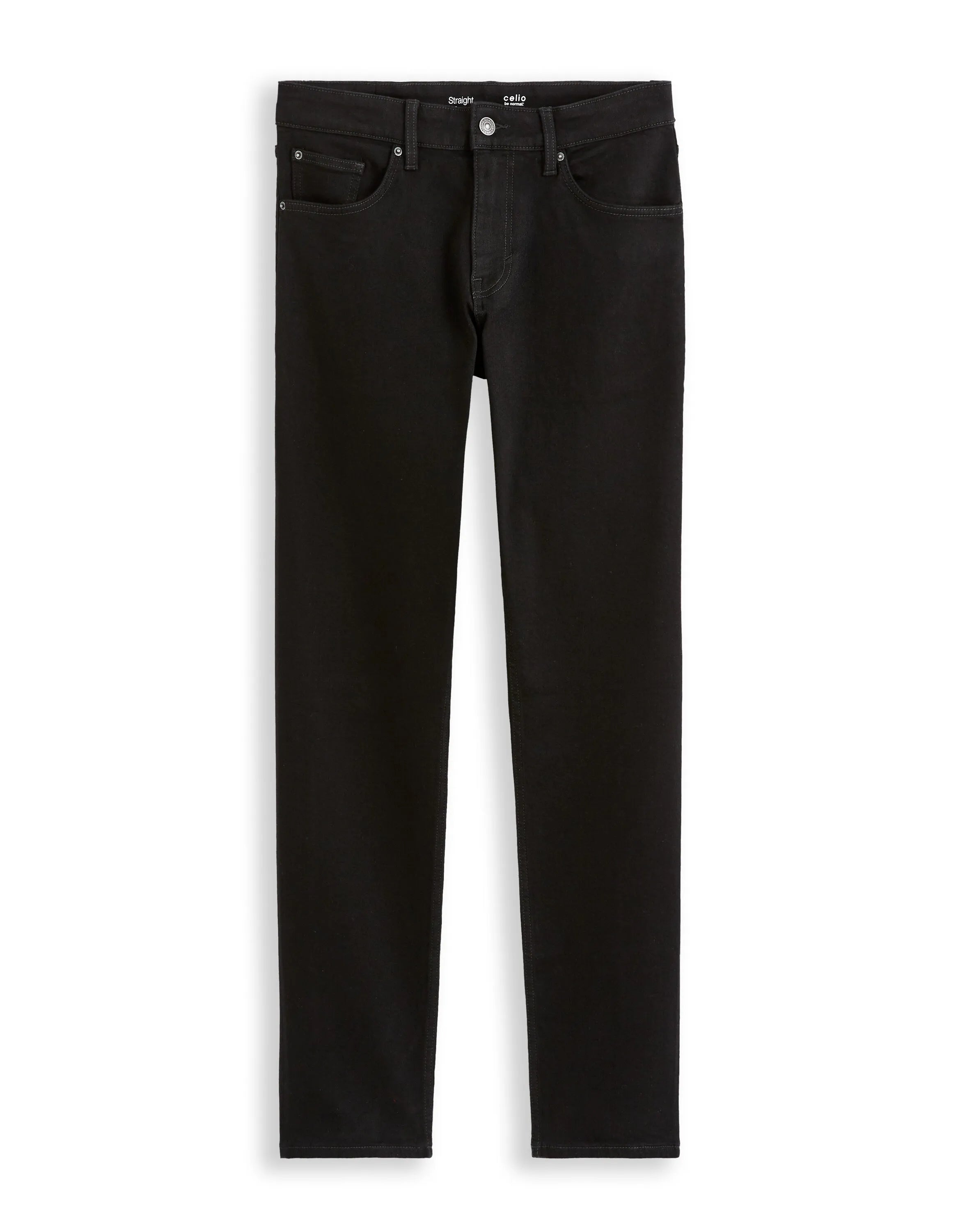 Celio_Noir_C.15 Straight Stretch Cotton Jeans, 3 Lengths_STRAIGHT3L_NOIR_06