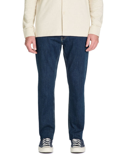 Celio_Dark Blue C.15 Straight Stretch Cotton Jeans in 3 Lengths_STRAIGHT3L_RINSE_02