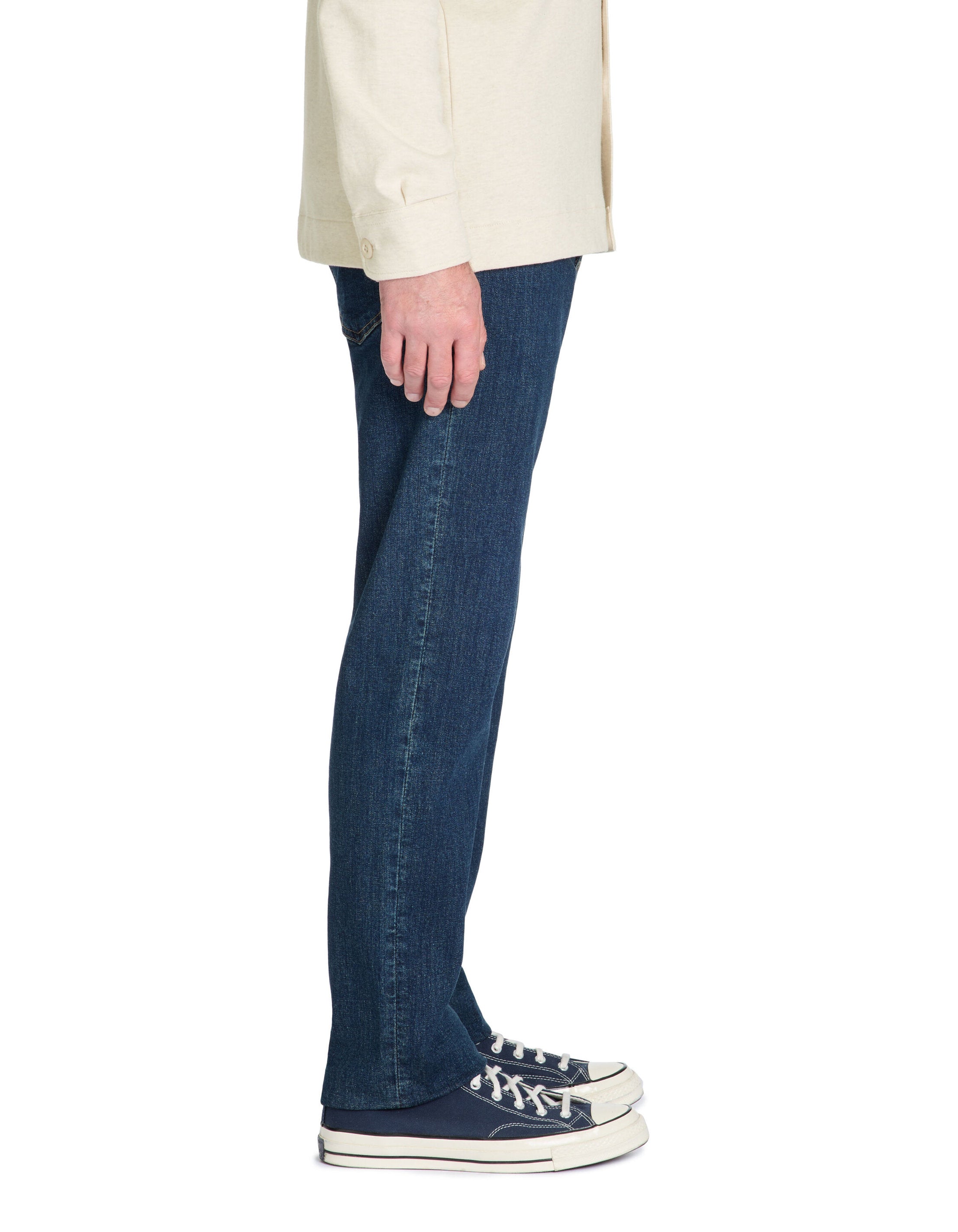 Celio_Dark Blue C.15 Straight Stretch Cotton Jeans in 3 Lengths_STRAIGHT3L_RINSE_04