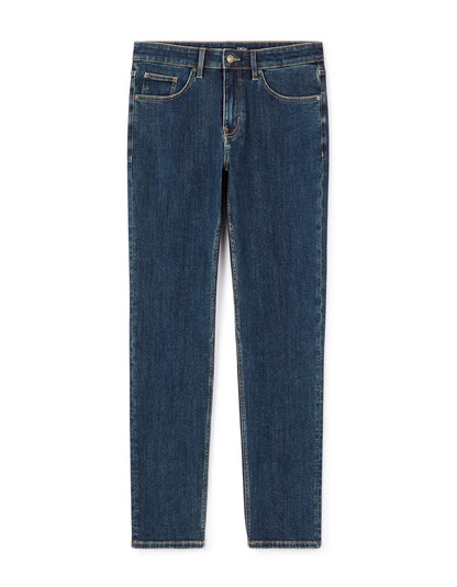 Celio_Dark Blue C.15 Straight Stretch Cotton Jeans in 3 Lengths_STRAIGHT3L_RINSE_06