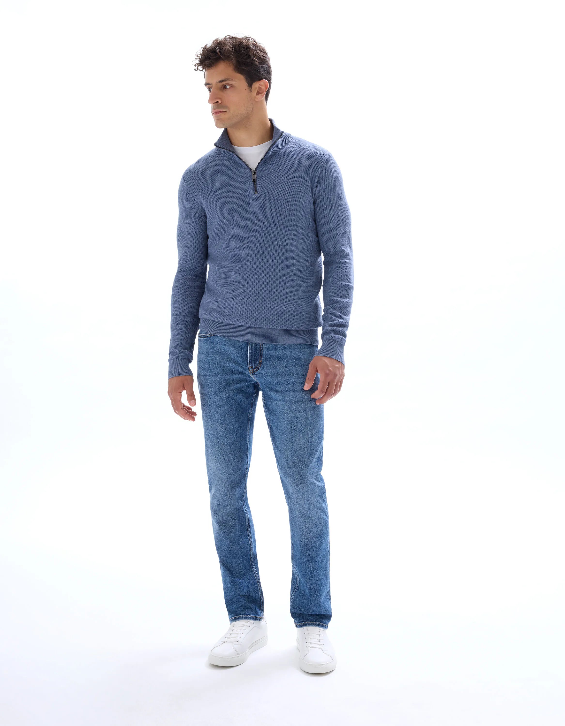 Celio_Stone_C.15 Straight Stretch Cotton Jeans, 3 Lengths_STRAIGHT3L_STONE_01