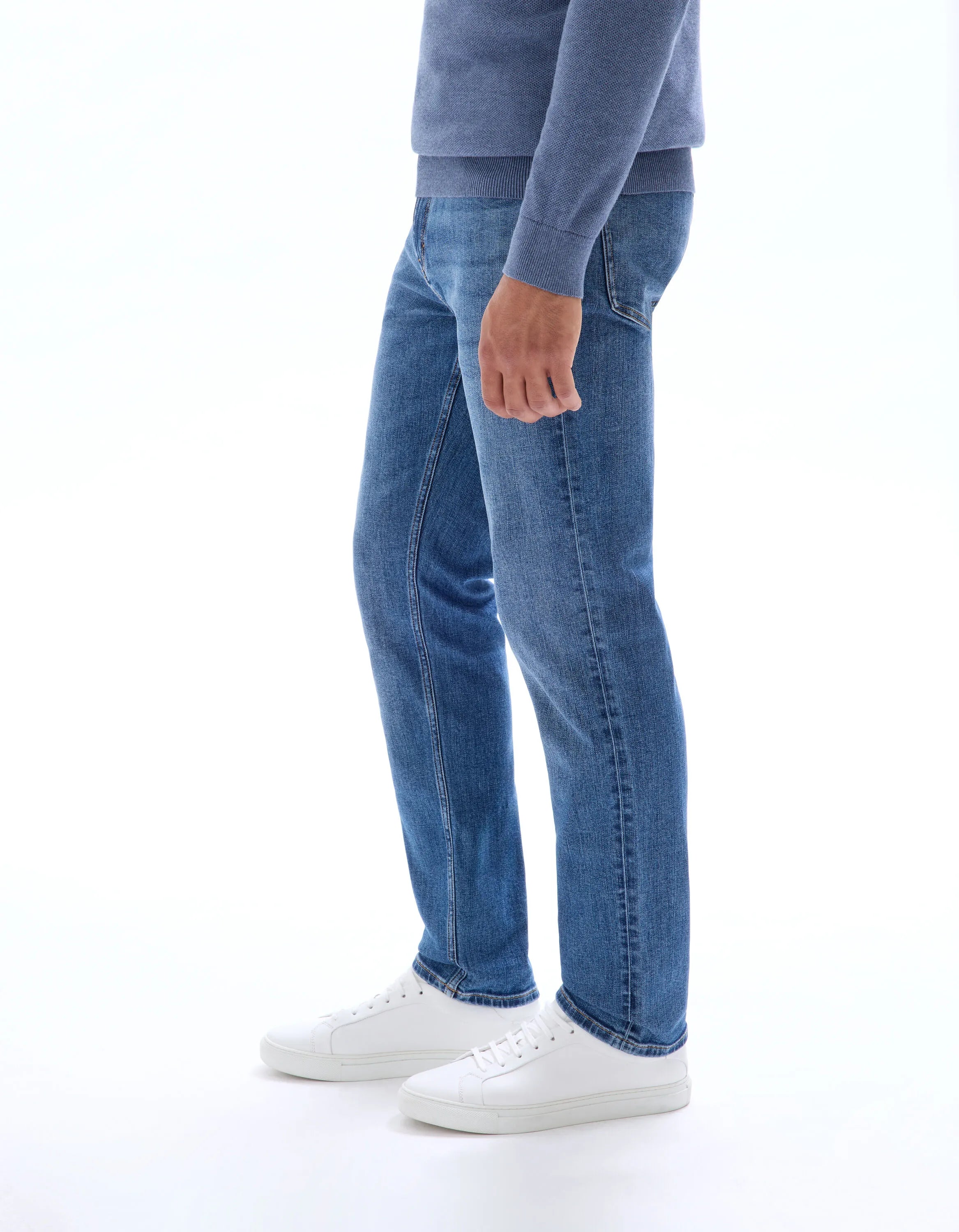 Celio_Stone_C.15 Straight Stretch Cotton Jeans, 3 Lengths_STRAIGHT3L_STONE_04