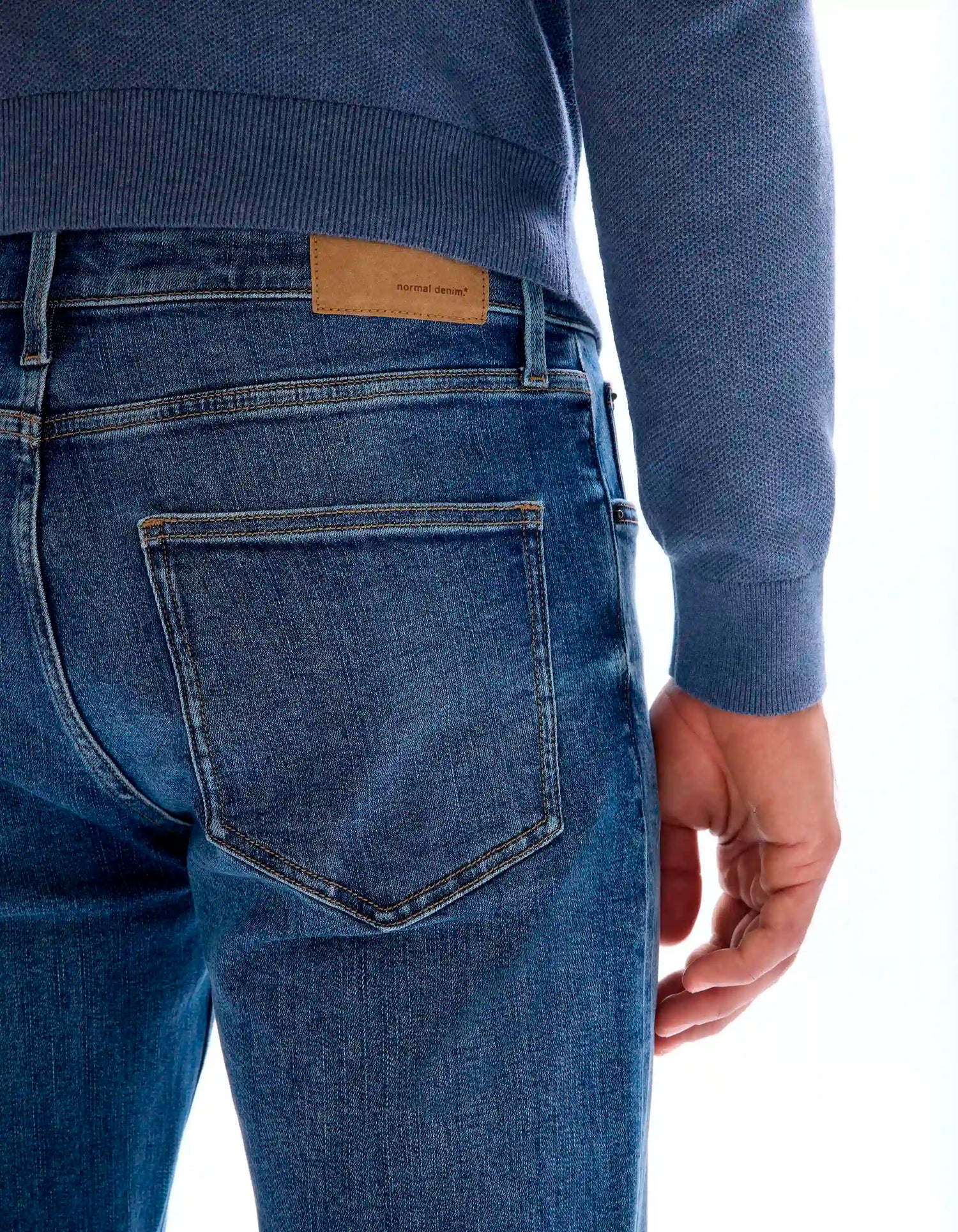 Celio_Stone_C.15 Straight Stretch Cotton Jeans, 3 Lengths_STRAIGHT3L_STONE_05