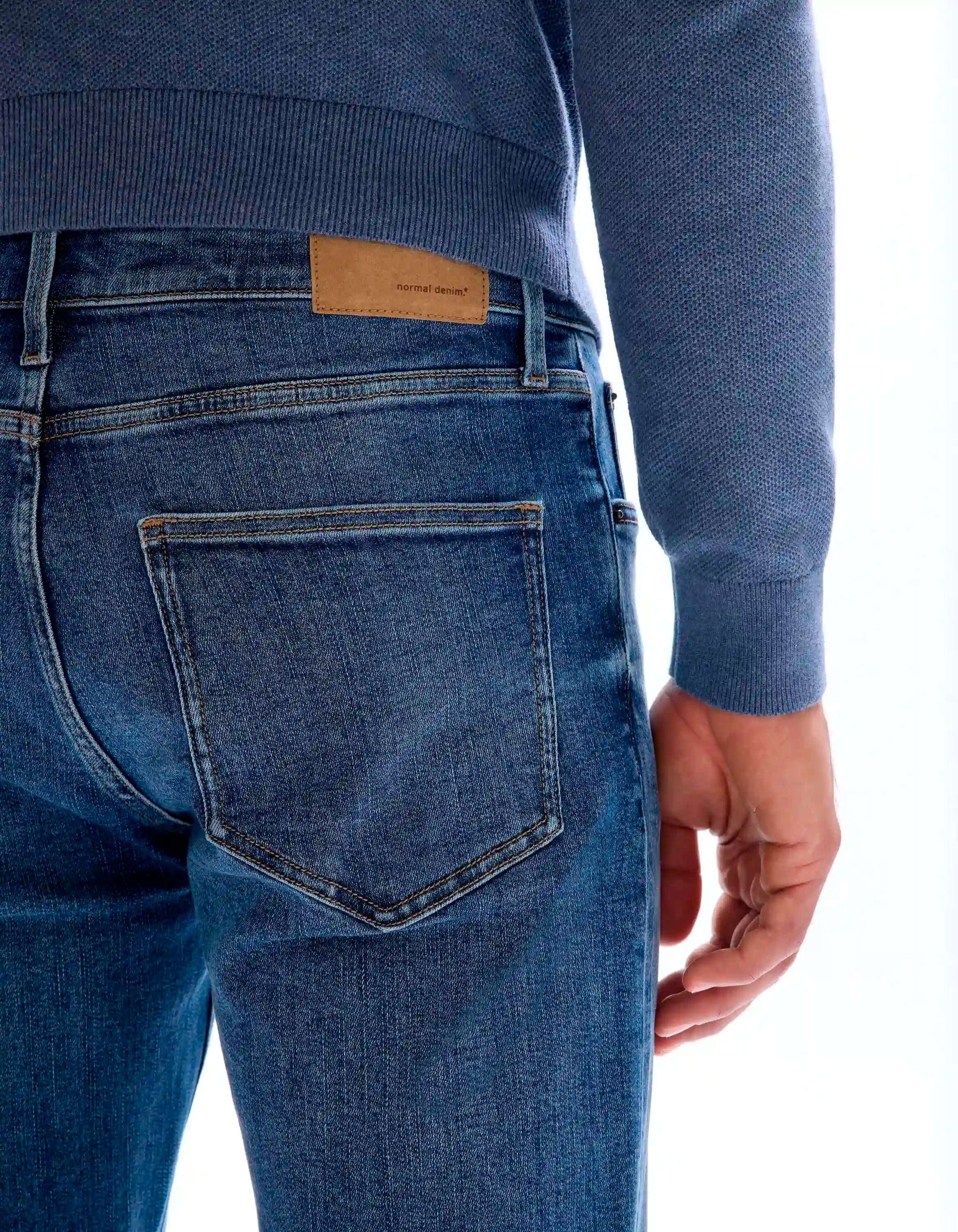 Celio_Stone_C.15 Straight Stretch Cotton Jeans, 3 Lengths_STRAIGHT3L_STONE_05