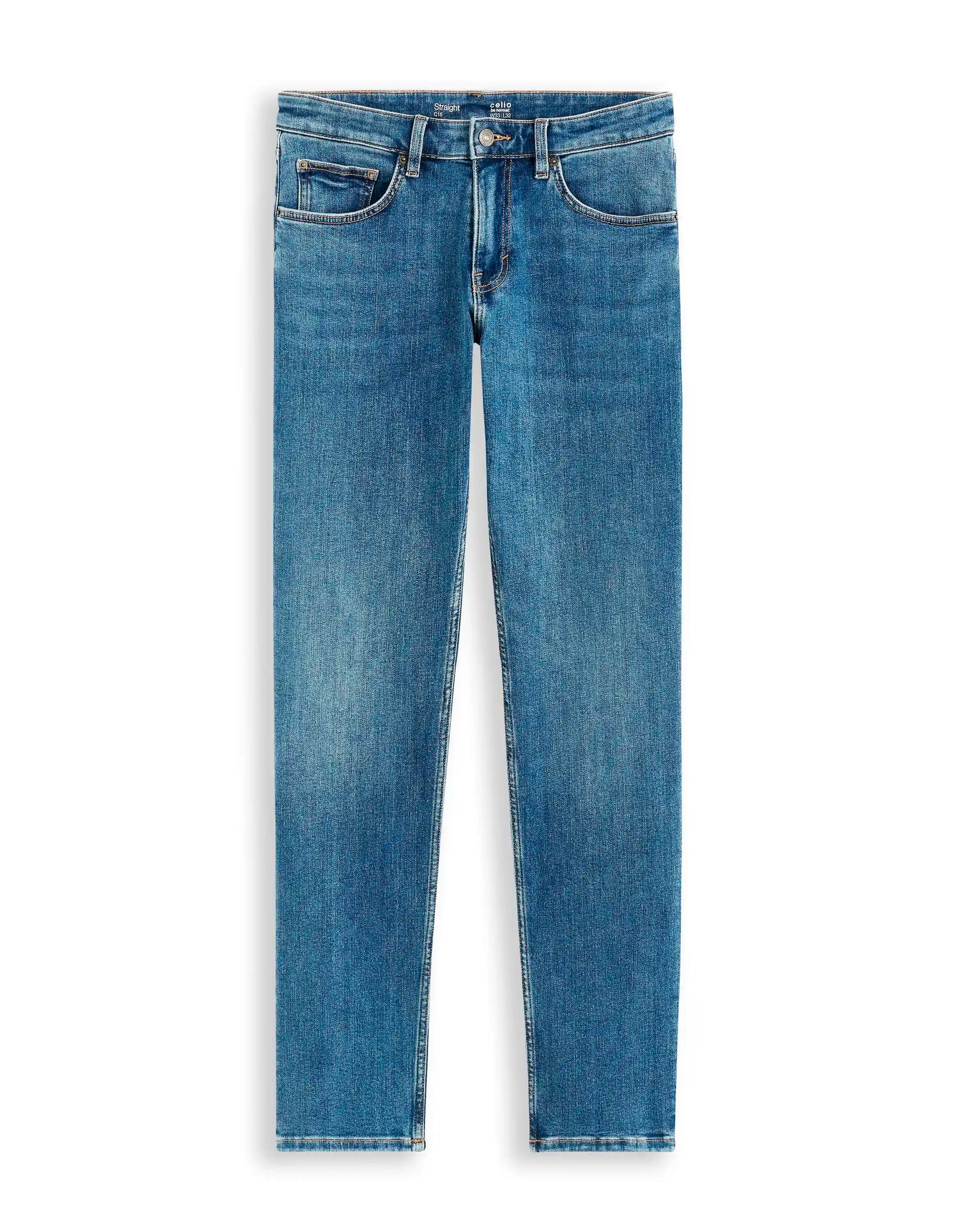 Celio_Stone_C.15 Straight Stretch Cotton Jeans, 3 Lengths_STRAIGHT3L_STONE_07