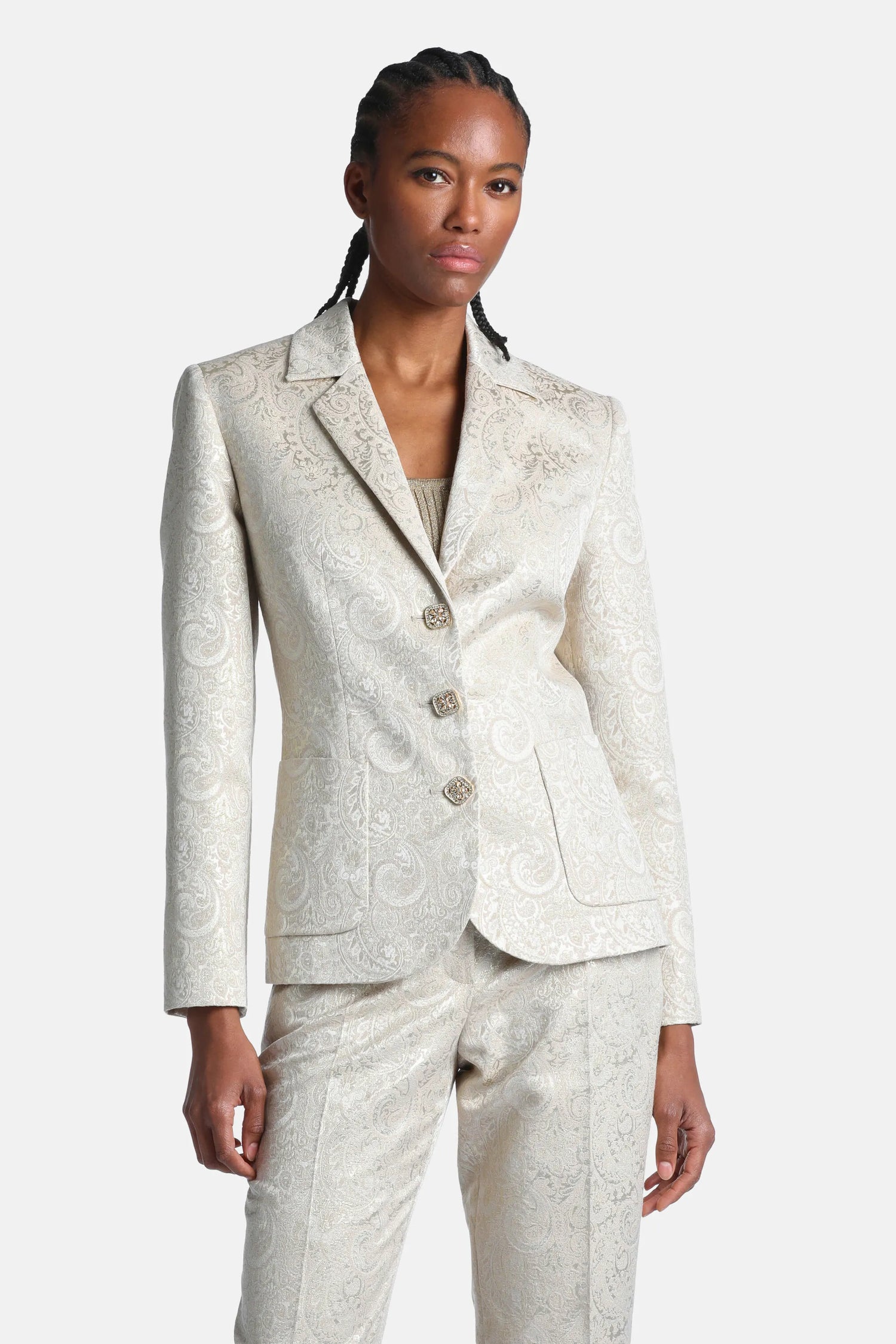 Luisa Spagnoli Var Platino Women Suggestivo - Elegant Brocade Blazer SKU: SUGGESTIVO_3312 Image 01