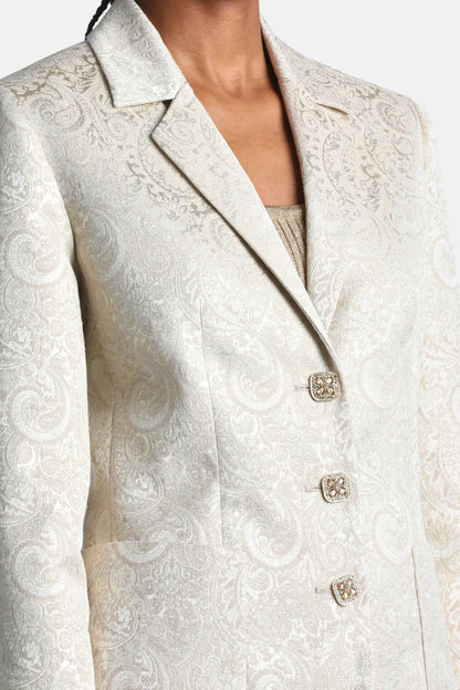 Luisa Spagnoli Var Platino Women Suggestivo - Elegant Brocade Blazer SKU: SUGGESTIVO_3312 Image 04