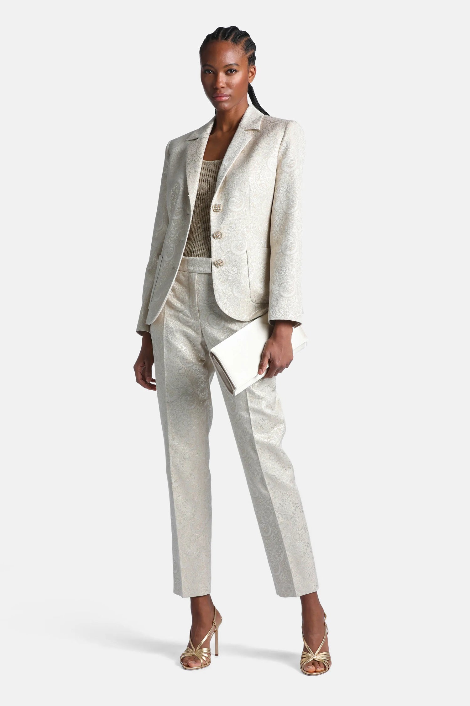 Luisa Spagnoli Var Platino Women Suggestivo - Elegant Brocade Blazer SKU: SUGGESTIVO_3312 Image 06