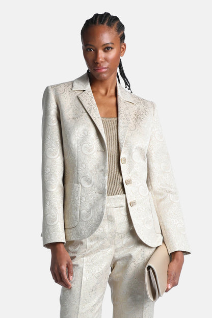 Luisa Spagnoli Var Platino Women Suggestivo - Elegant Brocade Blazer SKU: SUGGESTIVO_3312 Image 2.