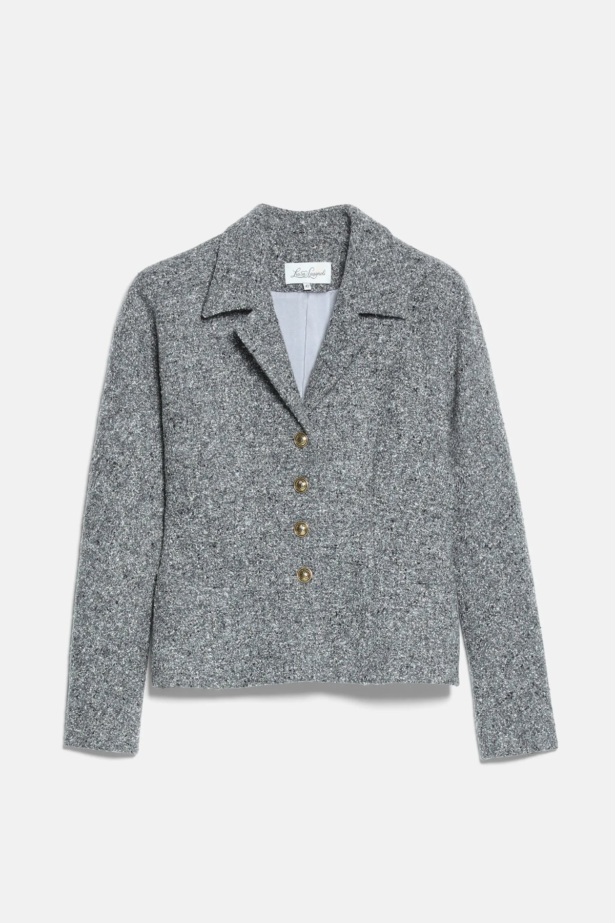 Luisa Spagnoli Var Grigio Panna Women Svolta Cropped BouclŽ Jacket SKU: SVOLTA_3331 Image 06
