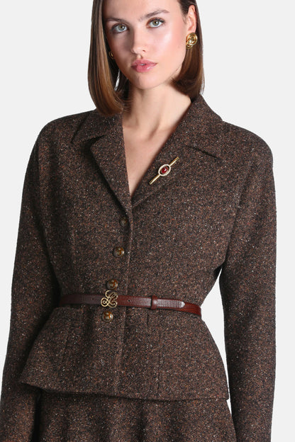 Luisa Spagnoli Var Marrone Women Svolta - Cropped BouclŽ Jacket SKU: SVOLTA_3404 Image 03