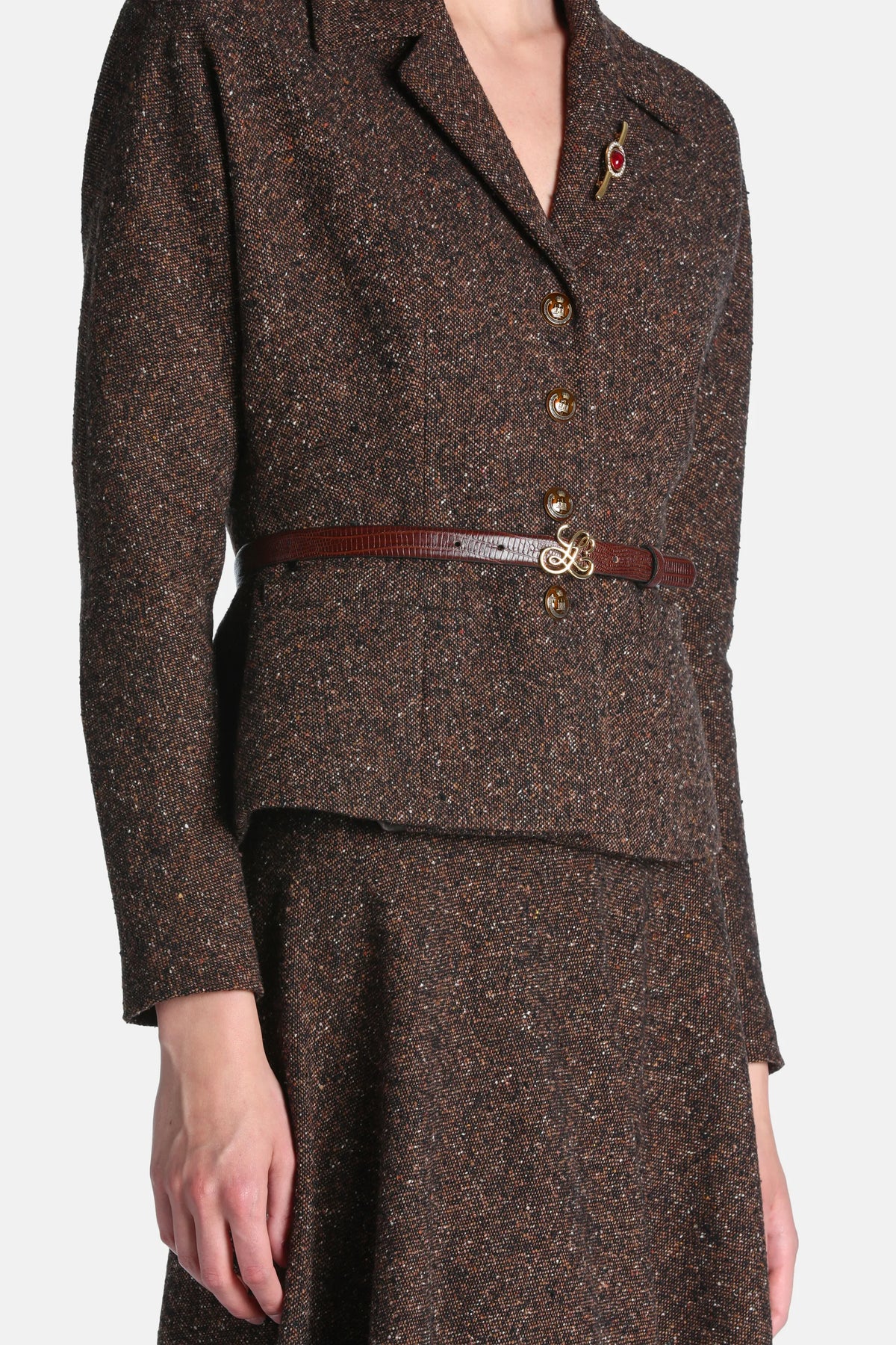 Luisa Spagnoli Var Marrone Women Svolta Cropped BouclŽ Jacket SKU: SVOLTA_3404 Image 04
