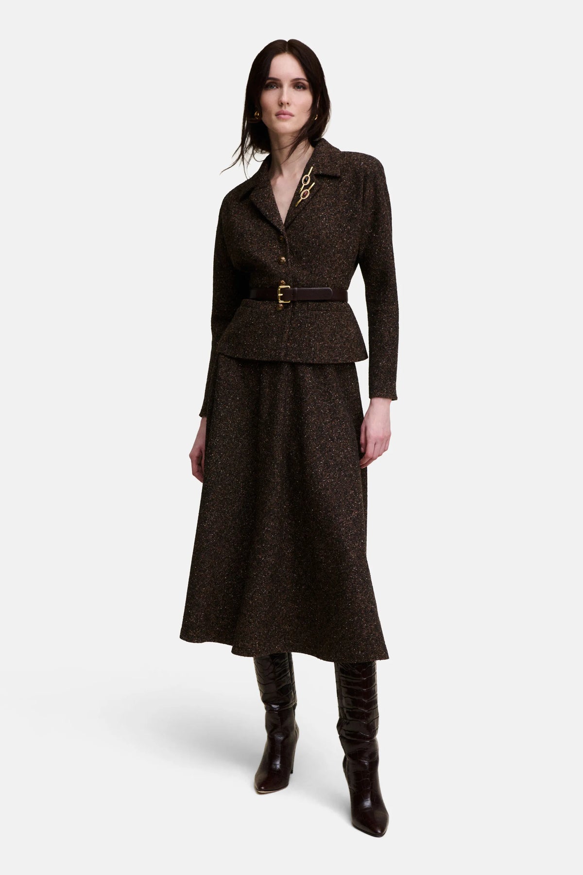 Luisa Spagnoli Var Marrone Women Svolta - Cropped BouclŽ Jacket SKU: SVOLTA_3404 Image 05