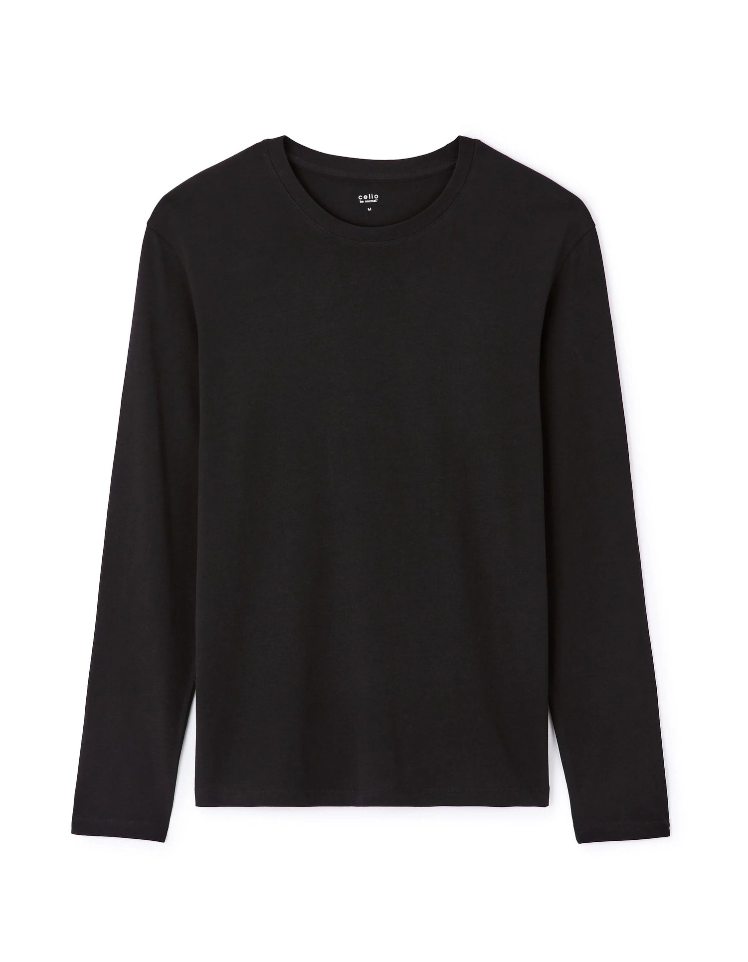 Celio_Black_Regular 100% Cotton Long-Sleeved T-Shirt_TEBASEML_BLACK_04
