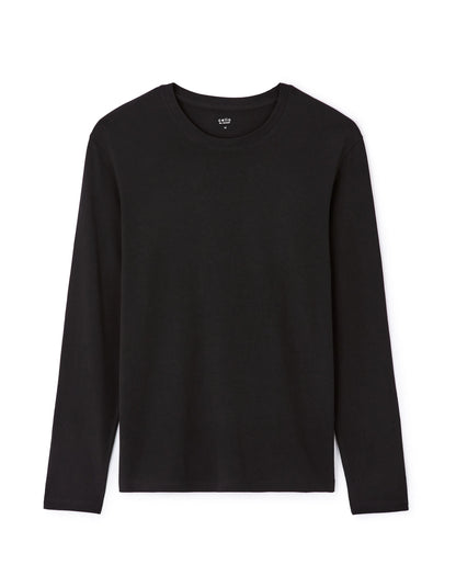Celio_Black_Regular 100% Cotton Long-Sleeved T-Shirt_TEBASEML_BLACK_04