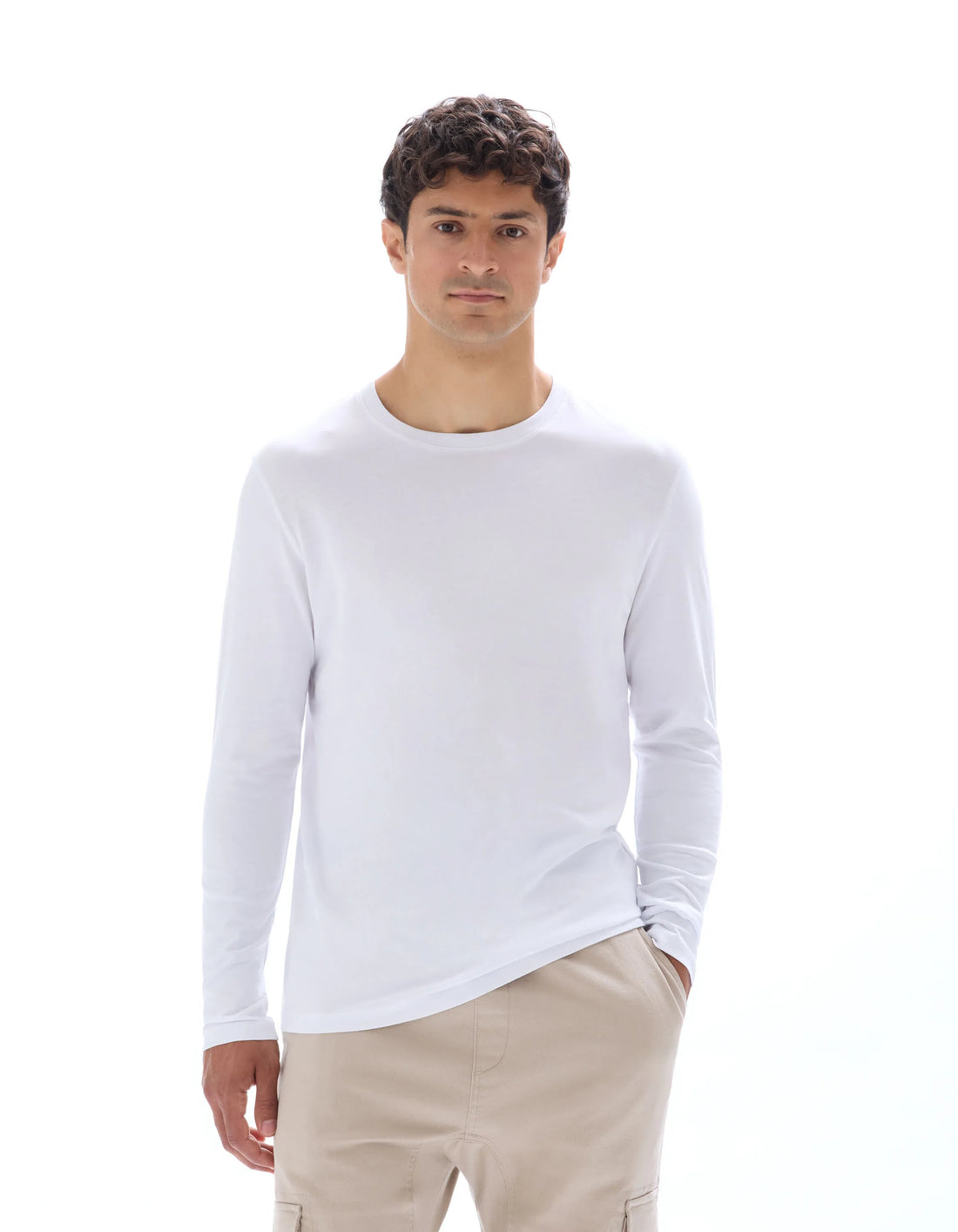 Celio_Optical White_Regular 100% Cotton Long-Sleeved T-Shirt_TEBASEML_OPTICAL WHITE_01