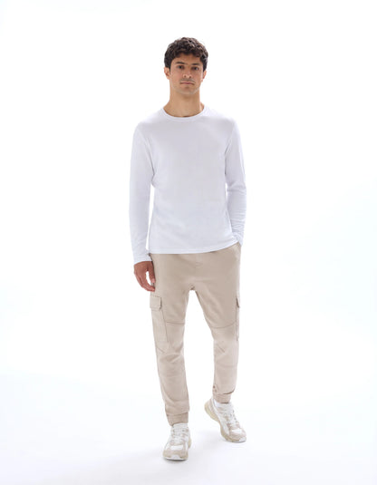 Celio_Optical White_Regular 100% Cotton Long-Sleeved T-Shirt_TEBASEML_OPTICAL WHITE_02