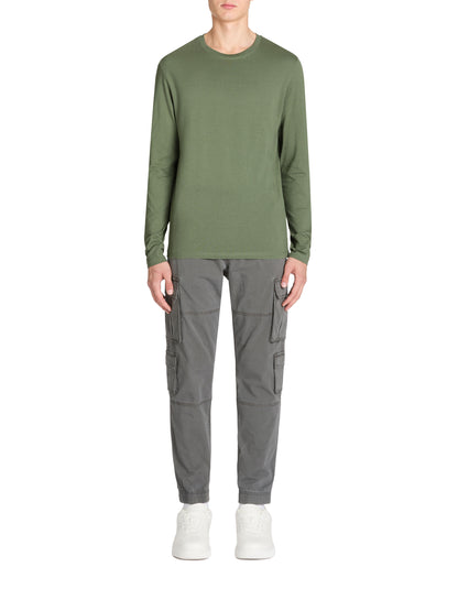 Celio_Sage Straight T-Shirt 100% Cotton Long Sleeves_TEBASEML_SAUGE_02